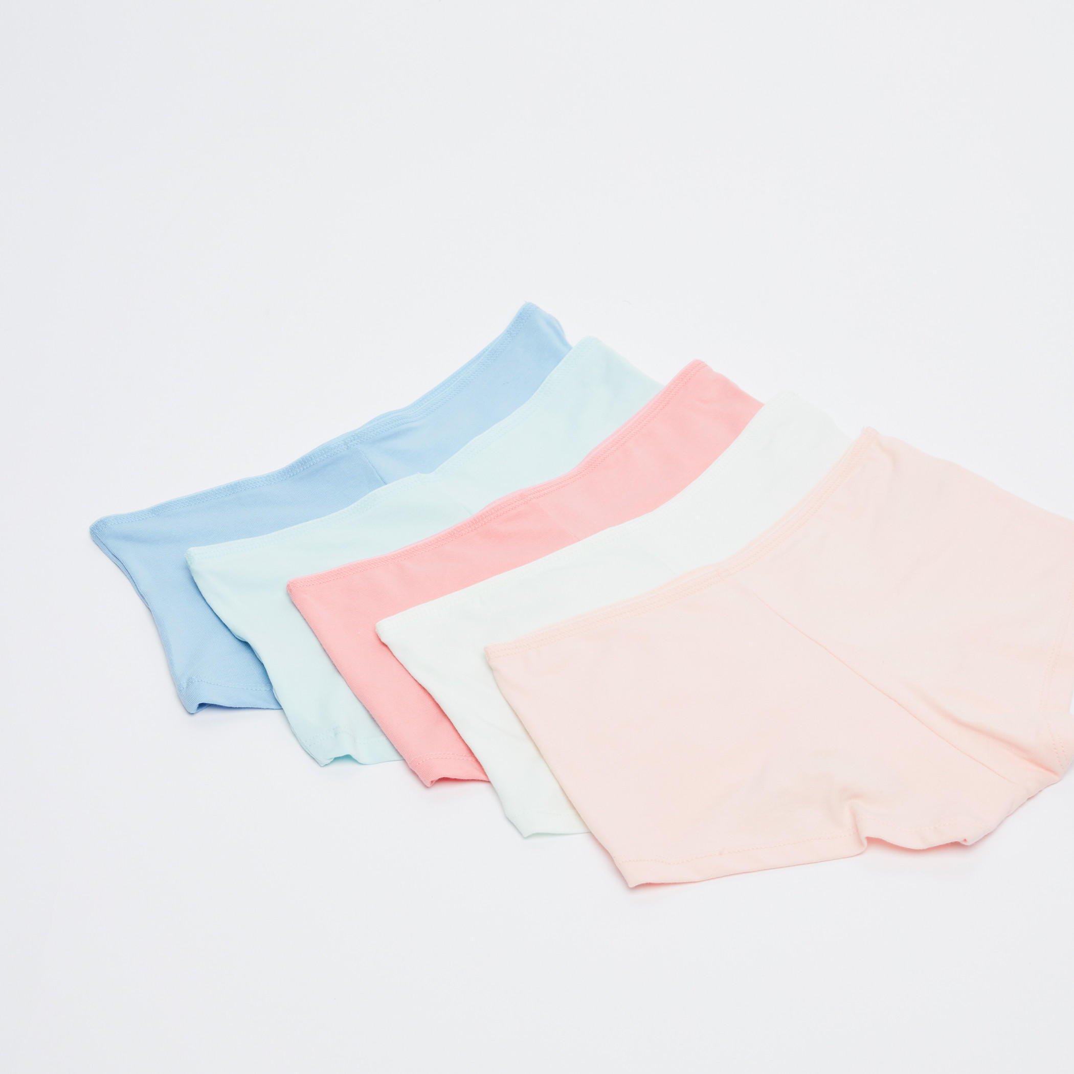Stitch Detail Boyshorts with Elasticised Waistband - Set of 5-women-clothing-lingerie-panties-image-3