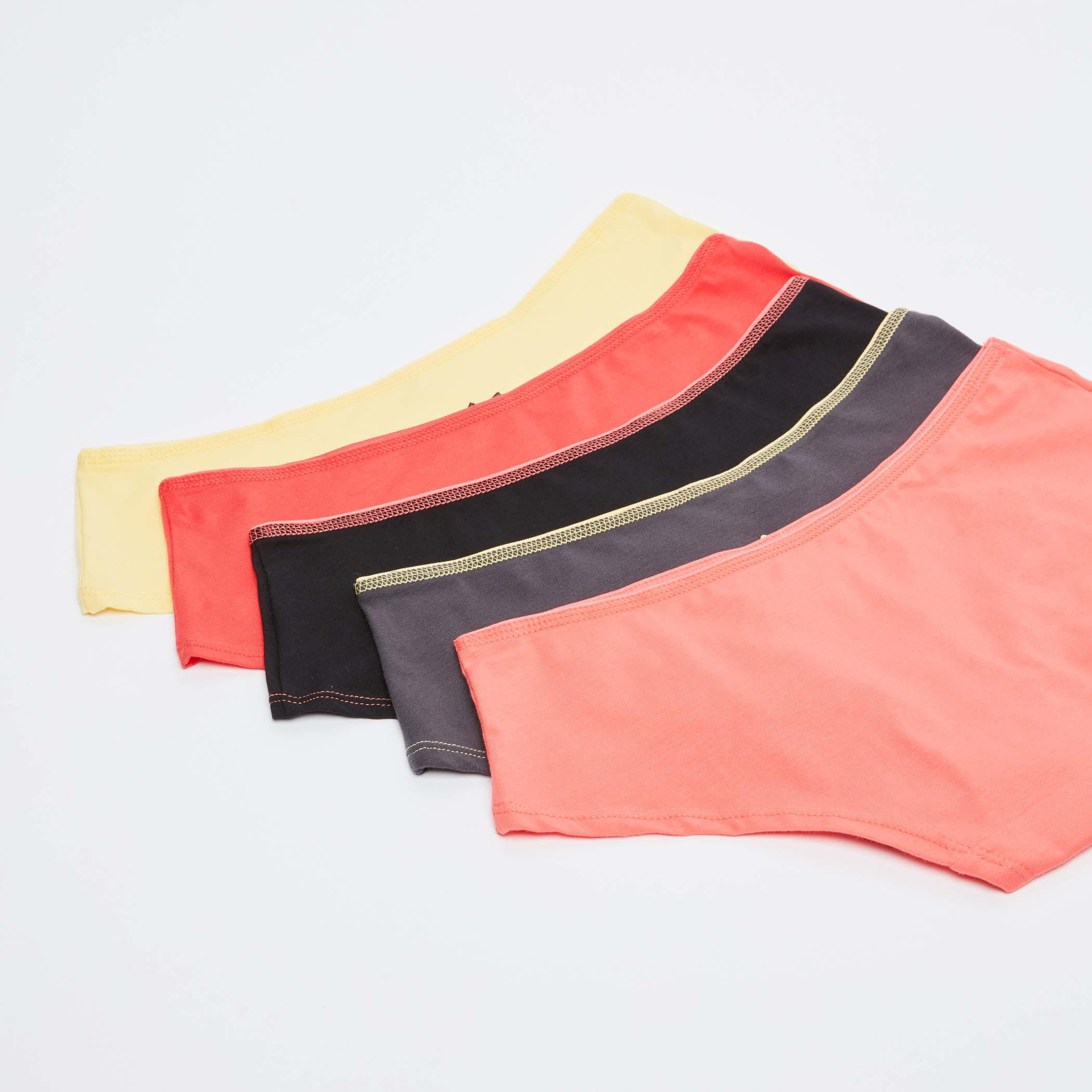 سراويل داخلية بخصر مطّاطي وفيونكة - طقم من 5 قطع-women-clothing-lingerie-panties-image-3