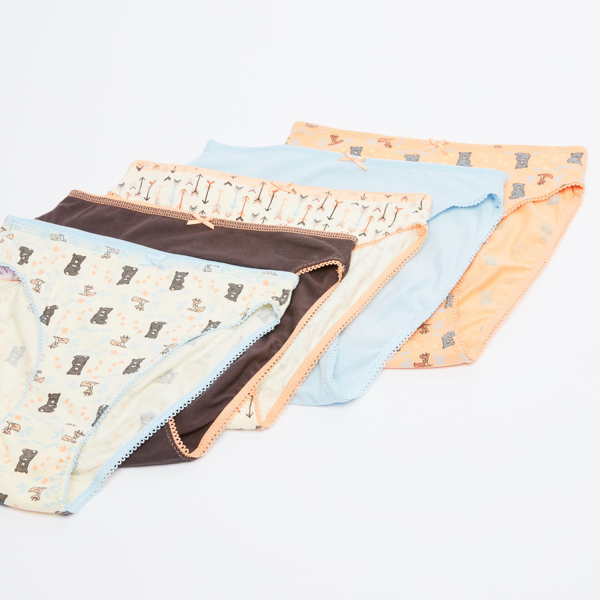 سراويل داخلية متنوعة بخصر مطّاطي - طقم من 5 قطع-women-clothing-lingerie-panties-image-1