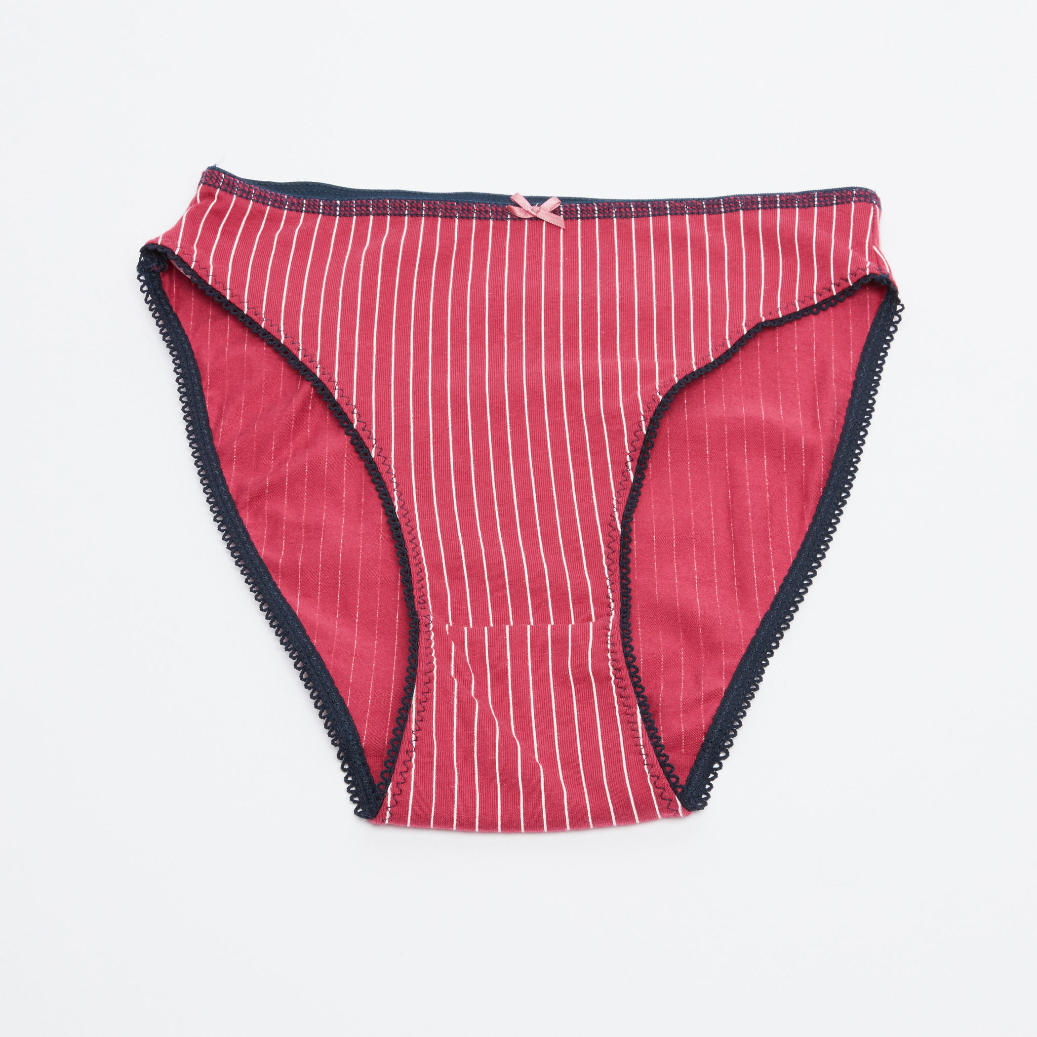Bow Detail Briefs with Elasticised Waistband - Set of 5-women-clothing-lingerie-panties-image-2