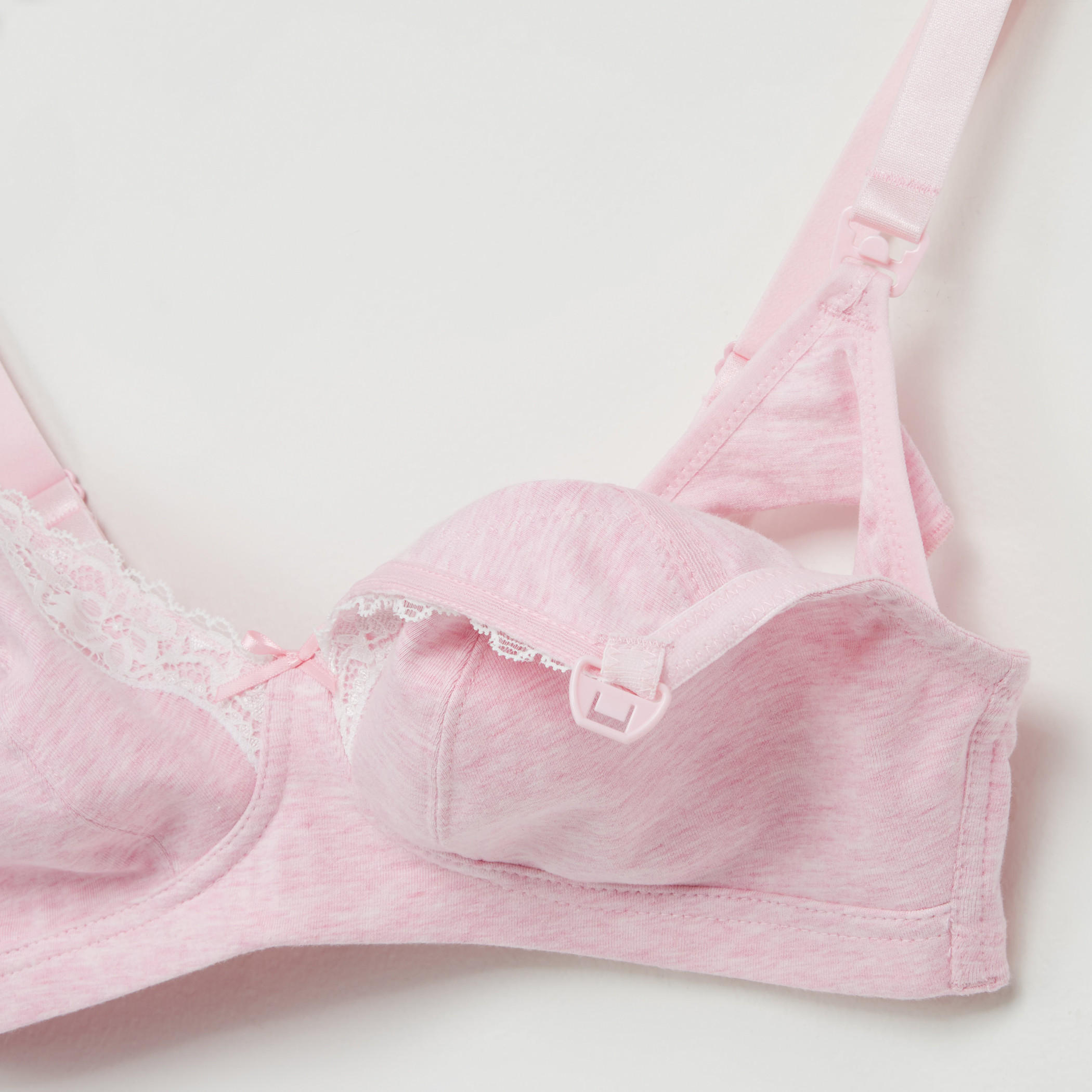 صدريّة ميلانج للحوامل بمشبك إغلاق وتفاصيل دانتيل-women-clothing-lingerie-bras-image-3