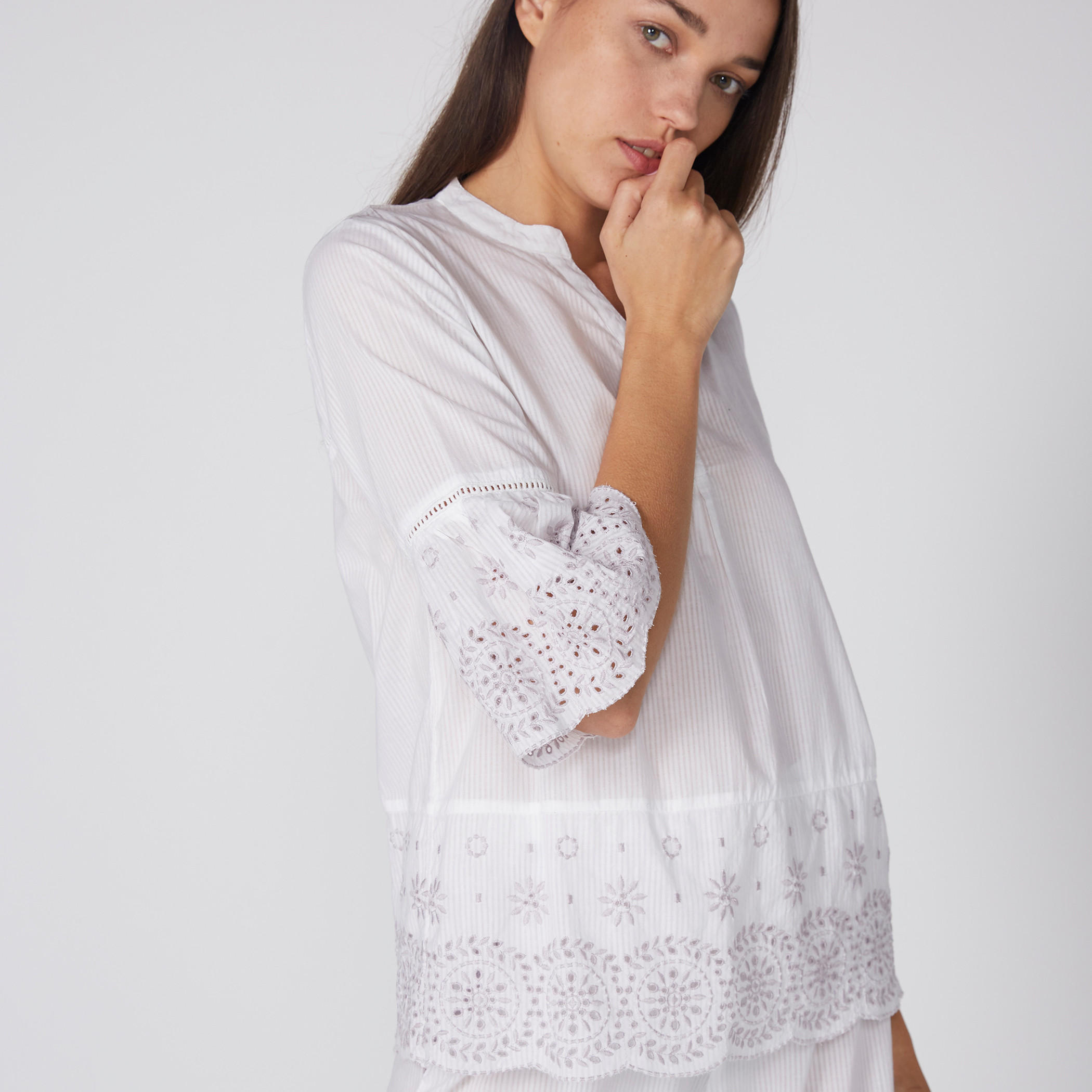 Lace Detail 3/4 Sleeve Top and Pyjama Set-women-clothing-nightwear-pyjamas-longsets-image-3