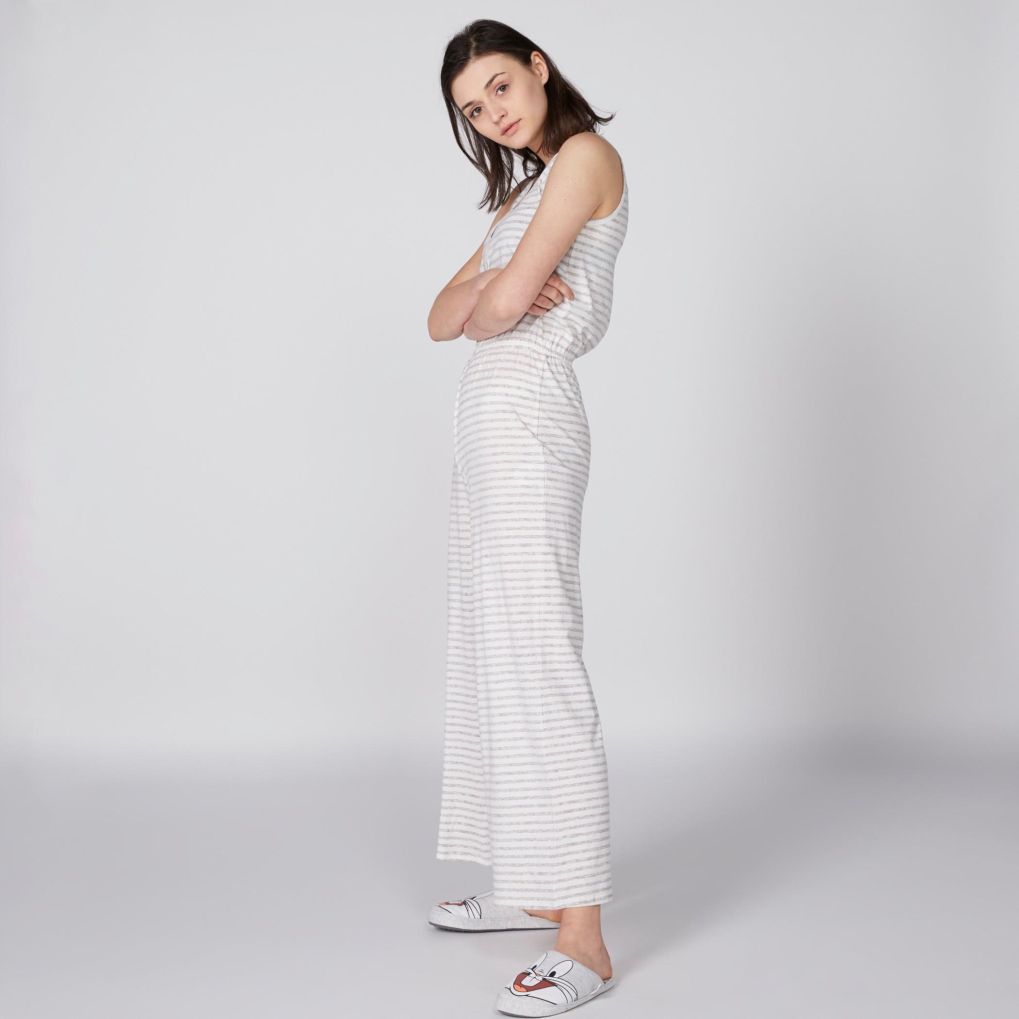 أفرول مقلّم دون أكمام بشريطة مطّاطية-women-clothing-nightwear-nighties-image-2