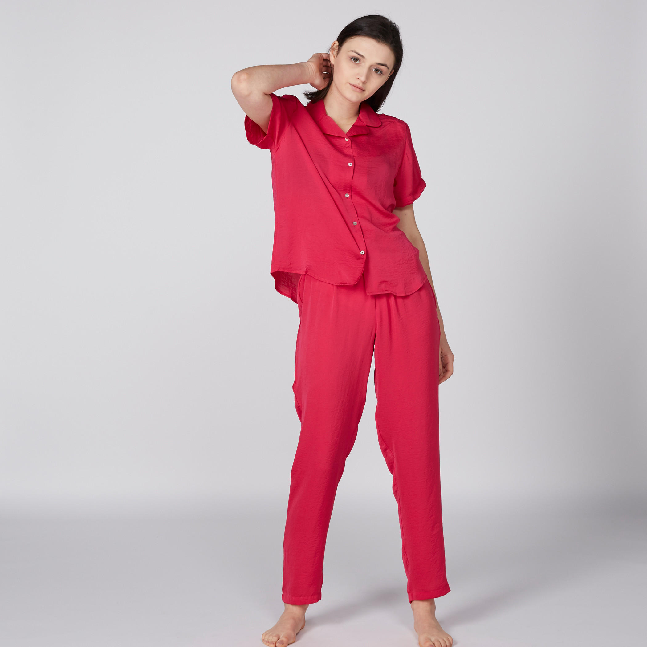 طقم بنطال بيجاما وقميص بأكمام قصيرة-women-clothing-nightwear-pyjamas-longsets-image-2