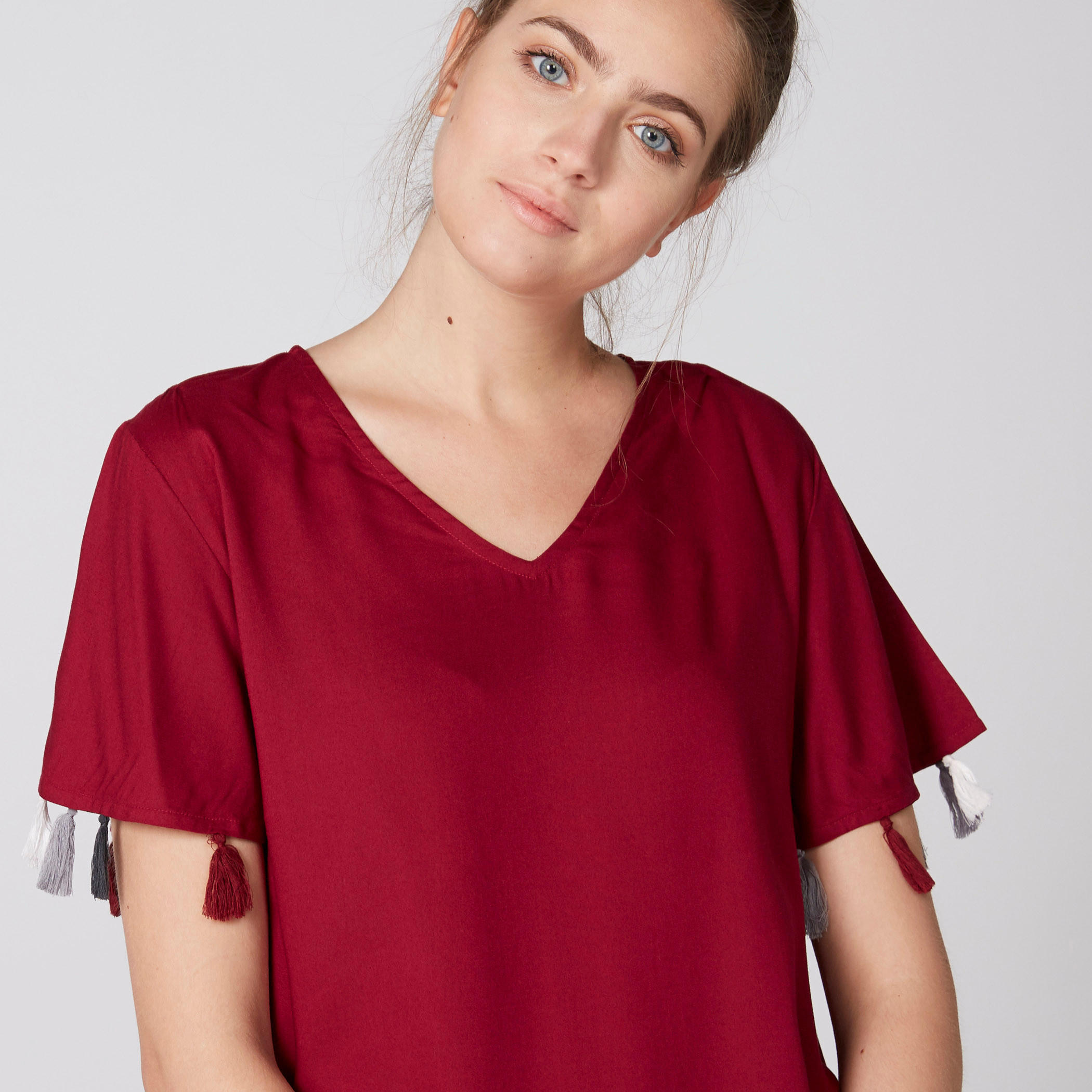 Assorted Sleep Dress with V-Neck and Tassels - Set of 2-women-clothing-nightwear-nighties-image-4