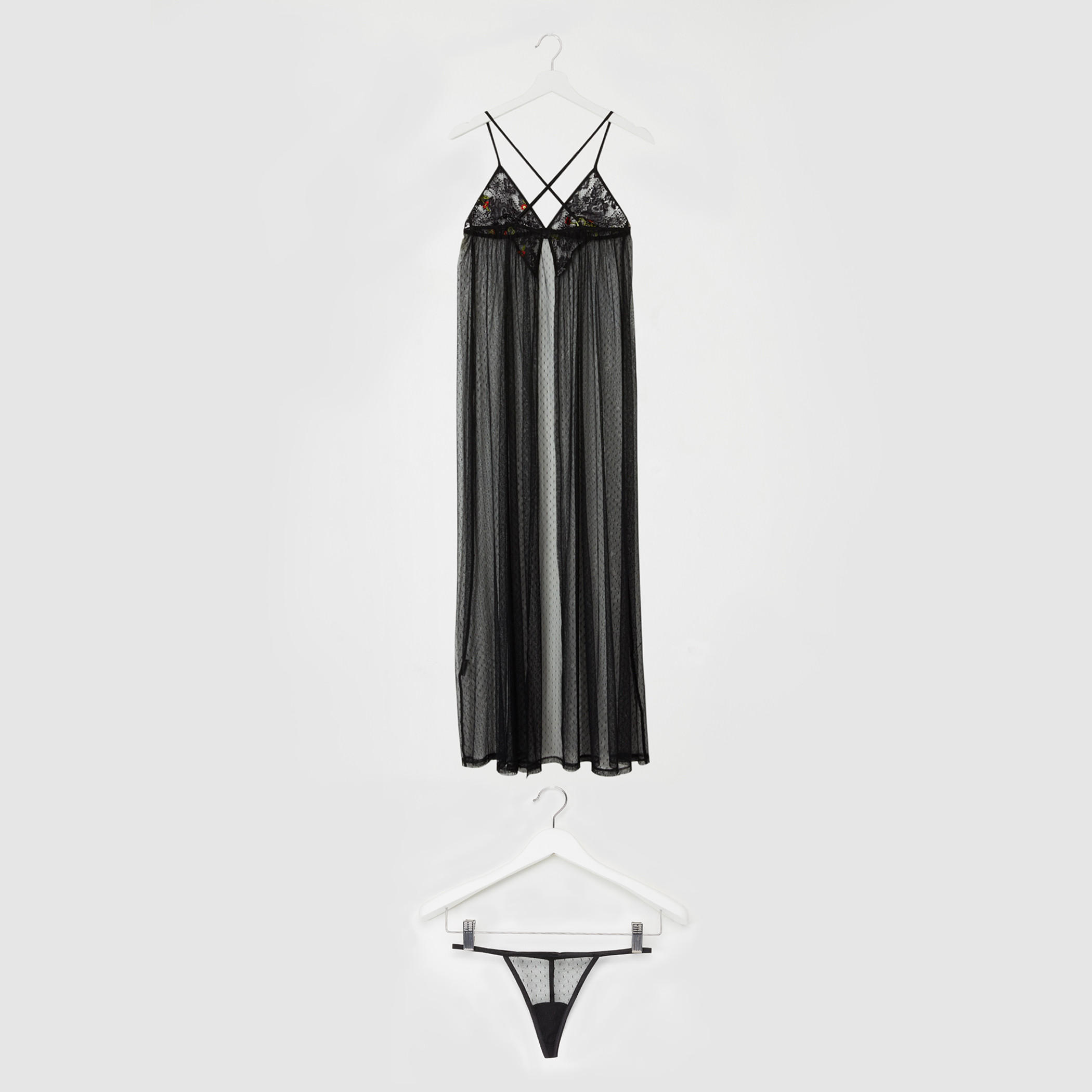 بيبي دول بتفاصيل دانتيل مع ثونج-women-clothing-lingerie-babydollsandbodysuits-image-1