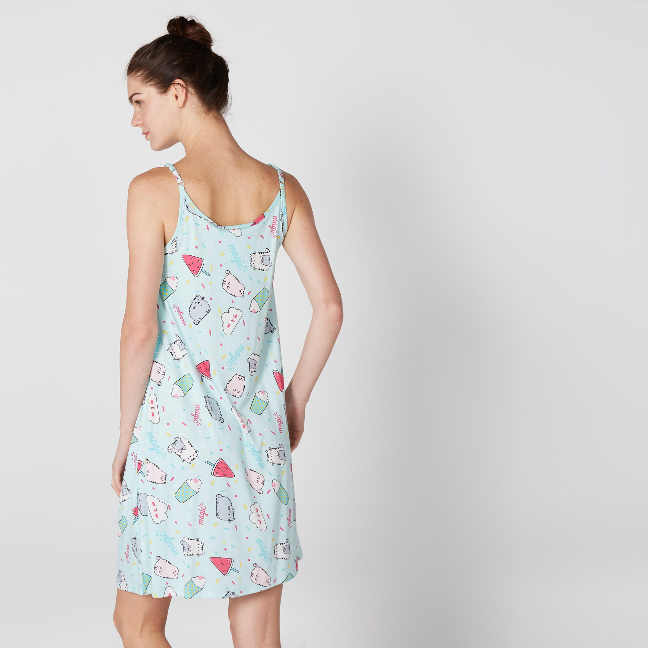 قميص نوم دون أكمام برباط وطبعات-women-clothing-nightwear-nighties-image-3