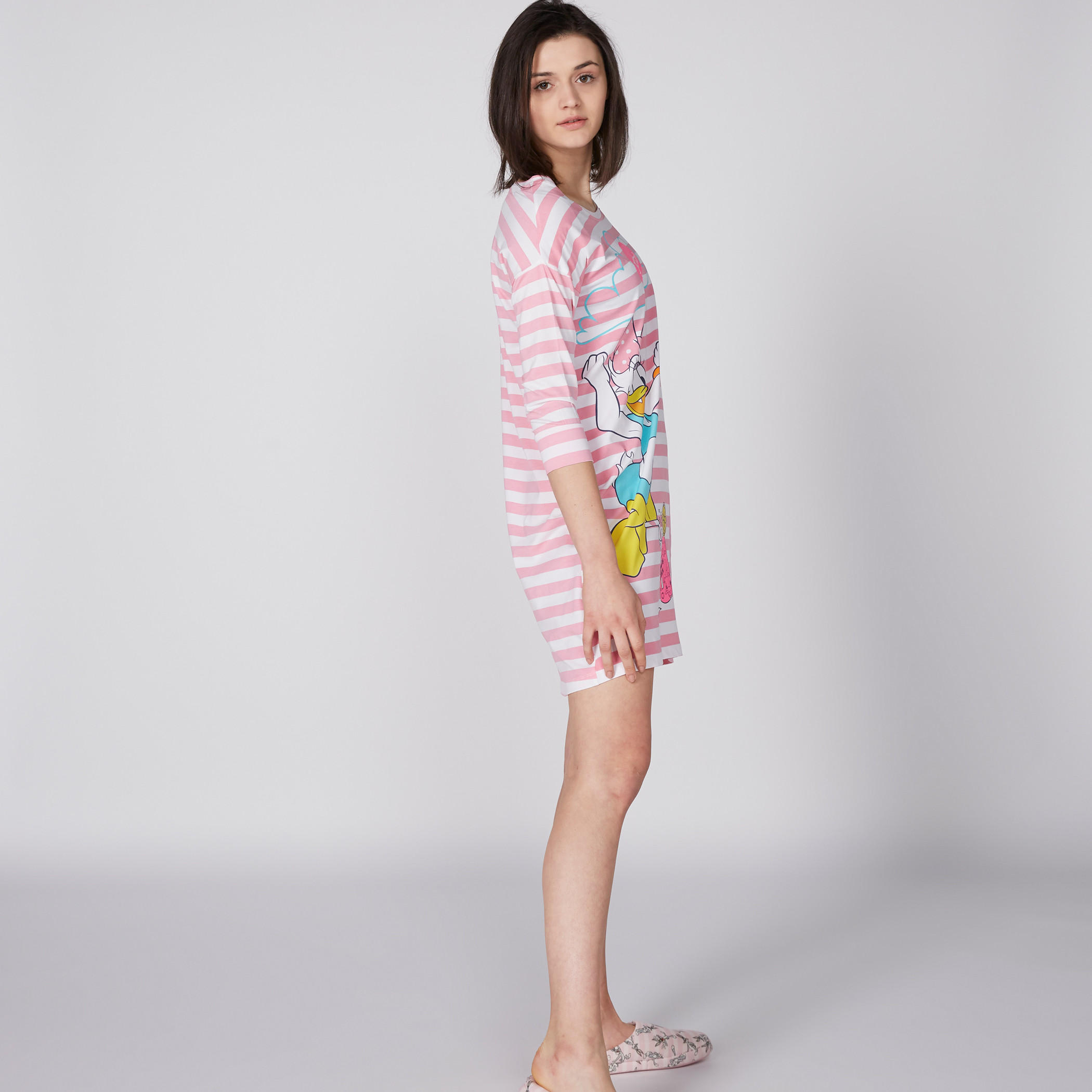 دايزي داك مطبوعة Sleepdress مع 3/4 الأكمام-women-clothing-nightwear-pyjamas-tops-image-2
