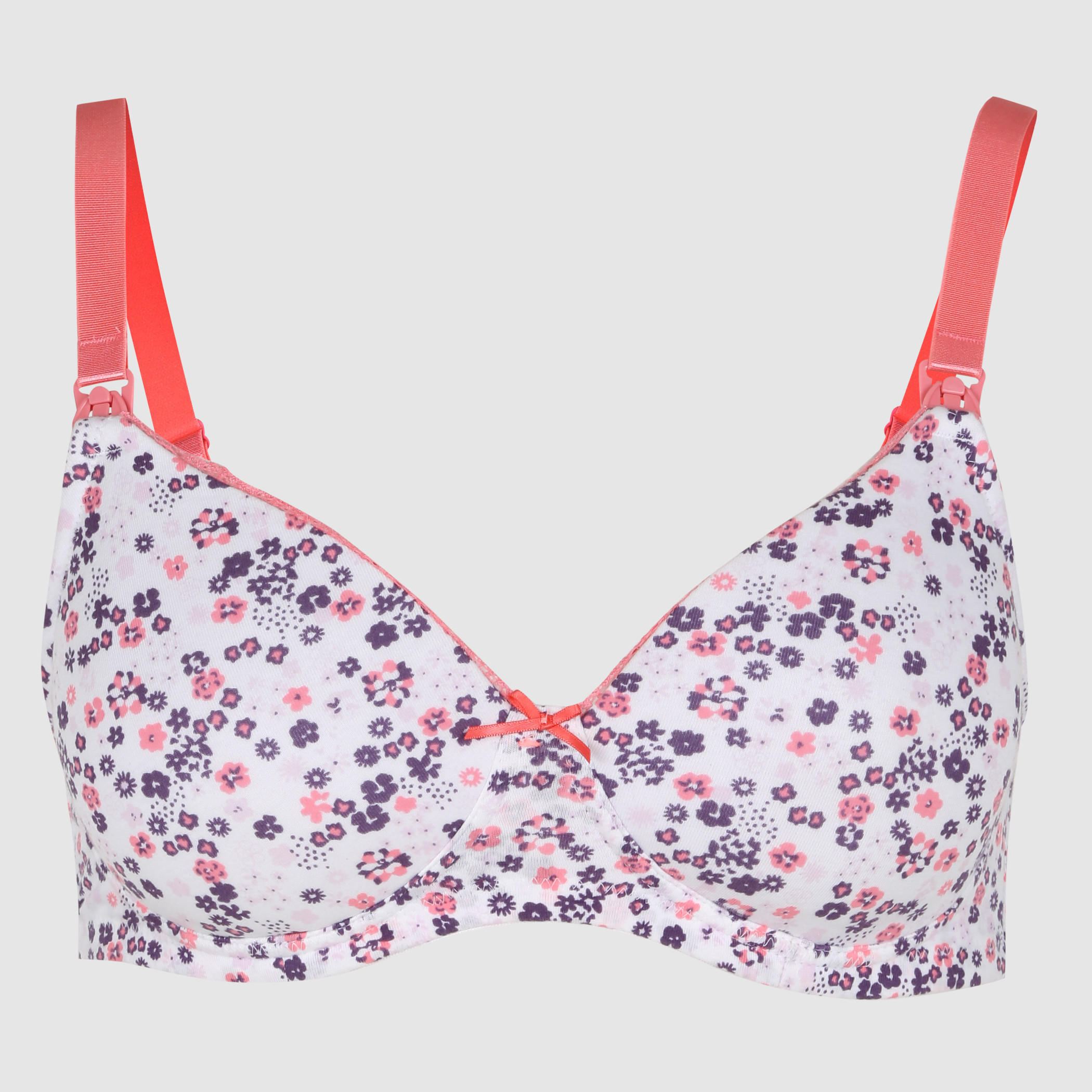 Printed Bra with Adjustable Straps and Hook Closure-women-clothing-lingerie-bras-image-1