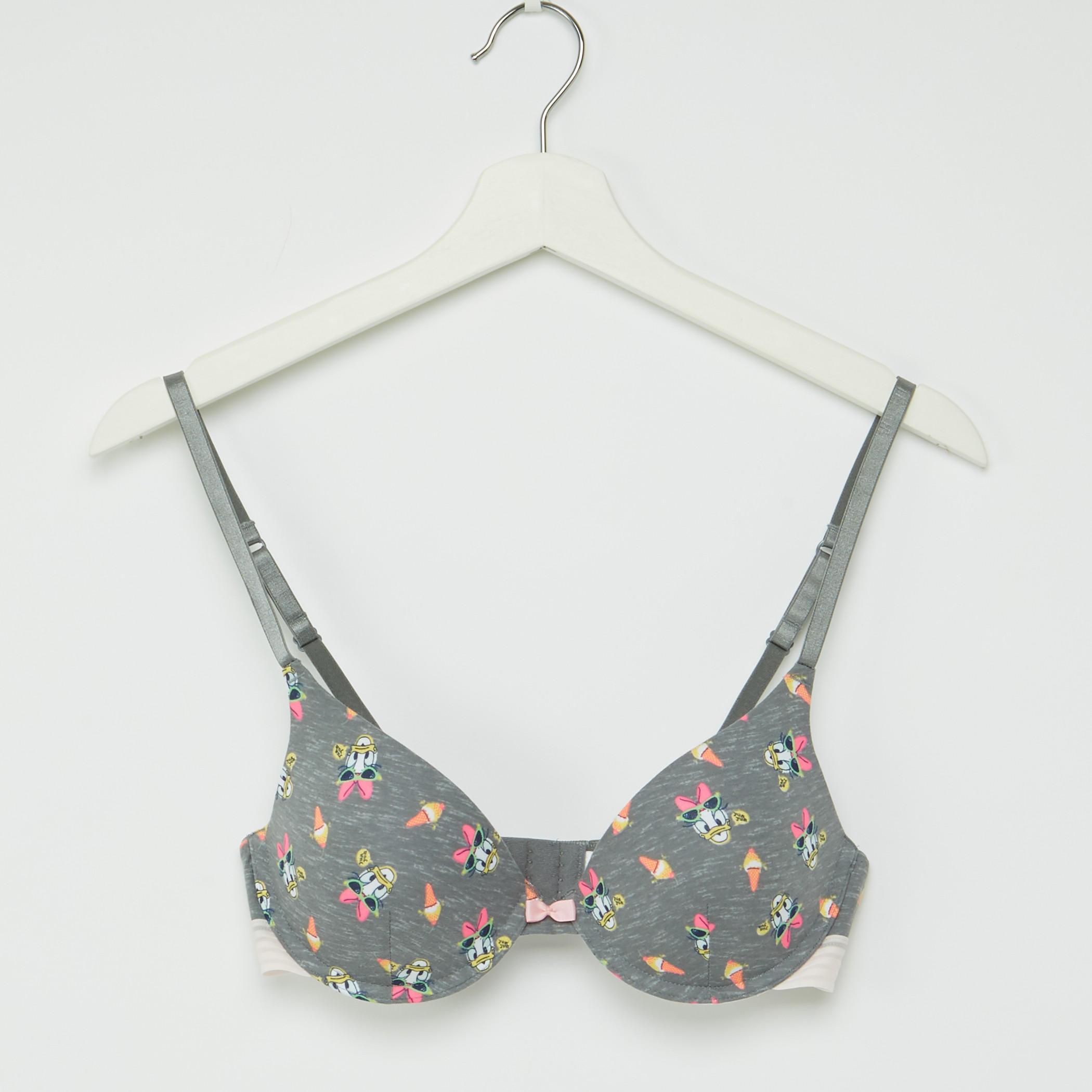صدرية تيشيرت ببطانة خفيفة وحمّالات قابلة للتعديل وطبعات دايزي داك-women-clothing-lingerie-bras-image-1
