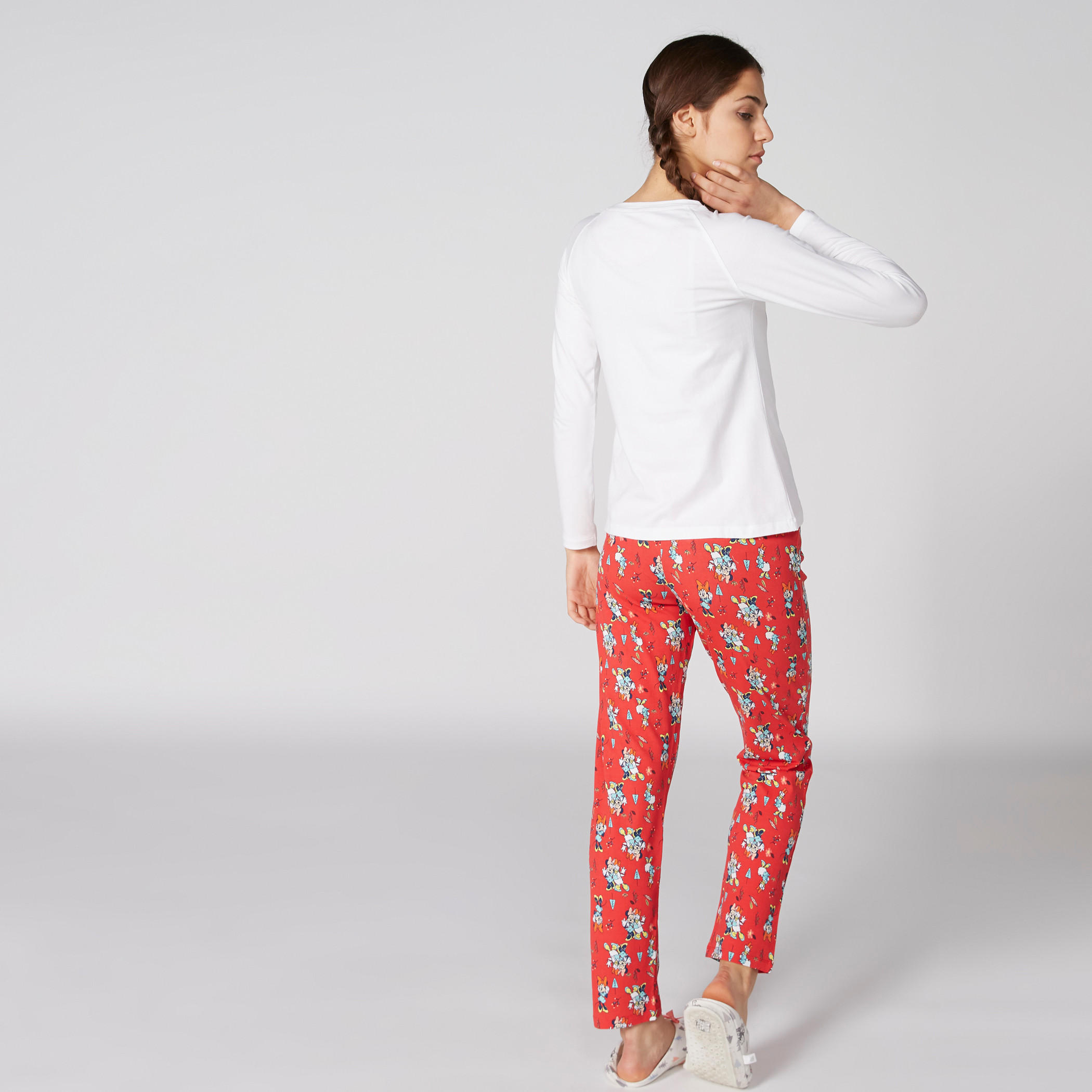 Minnie Mouse Printed T-Shirt and Pyjama Set-women-clothing-nightwear-pyjamas-longsets-image-2
