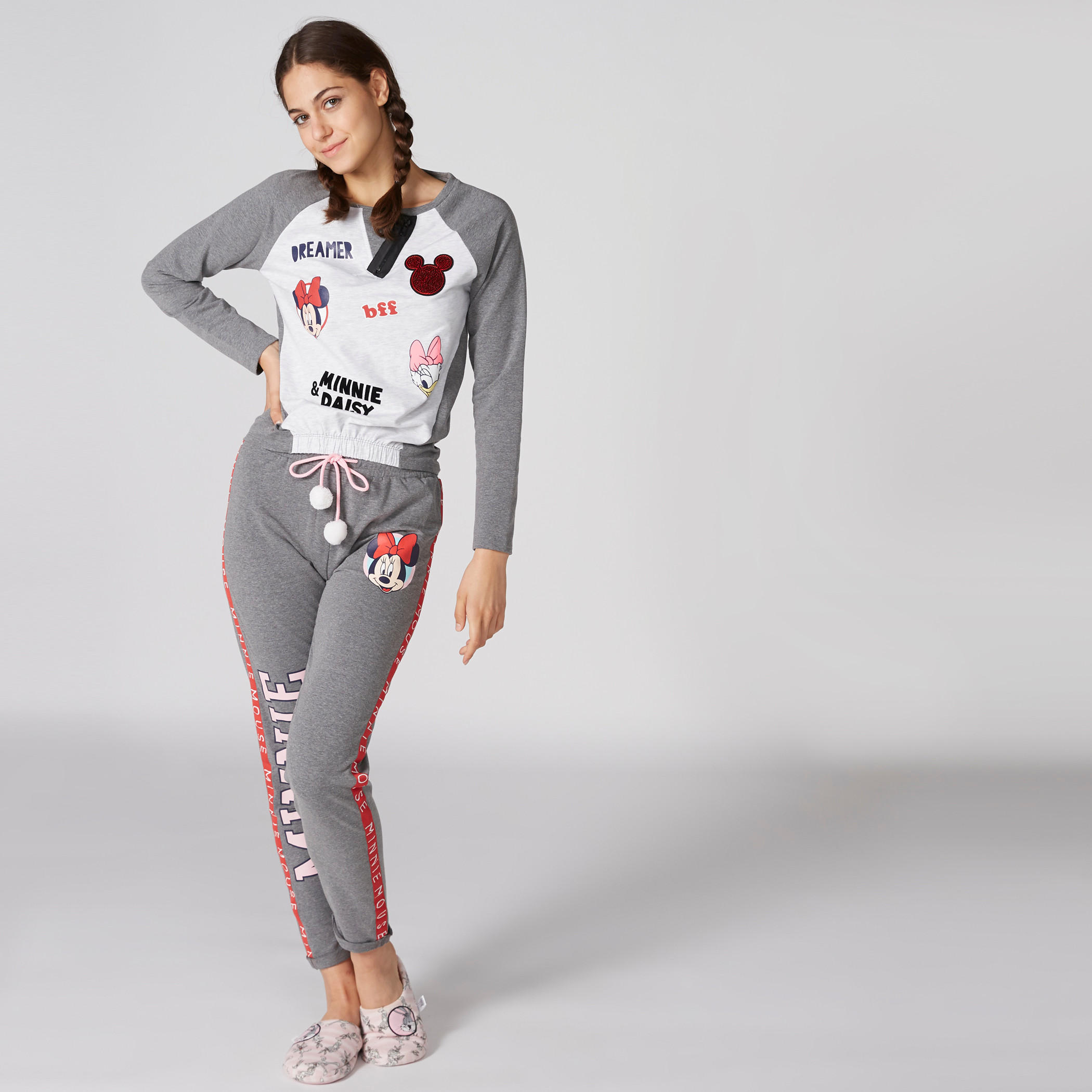 بنطال بيجاما بطبعات ميني ماوس-women-clothing-nightwear-pyjamas-bottoms-image-1
