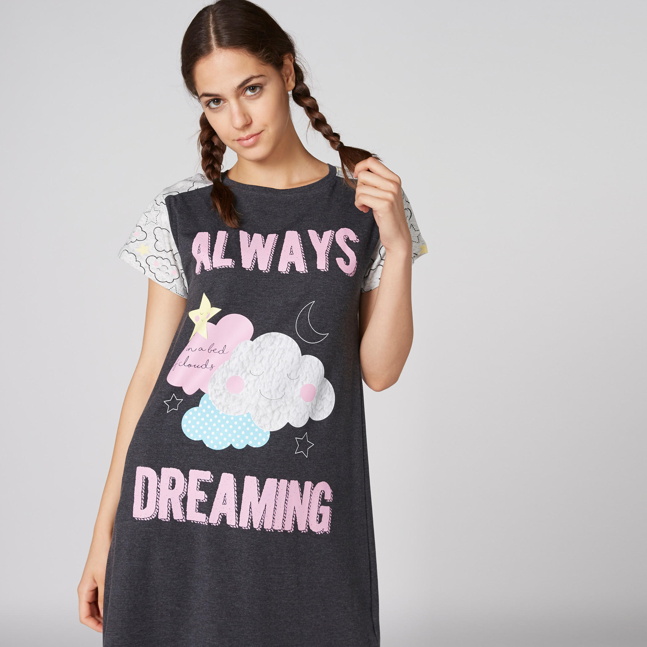 Printed Midi Sleep Dress with Round Neck - Set of 2-women-clothing-nightwear-nighties-image-5