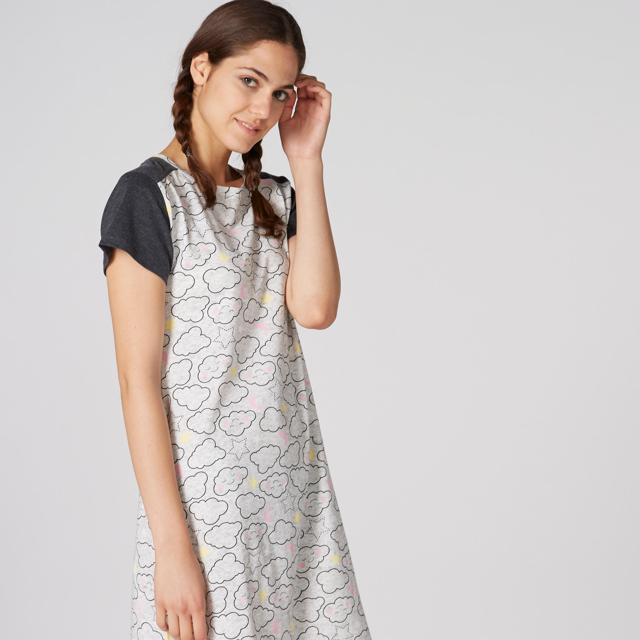 Printed Midi Sleep Dress with Round Neck - Set of 2-women-clothing-nightwear-nighties-image-6