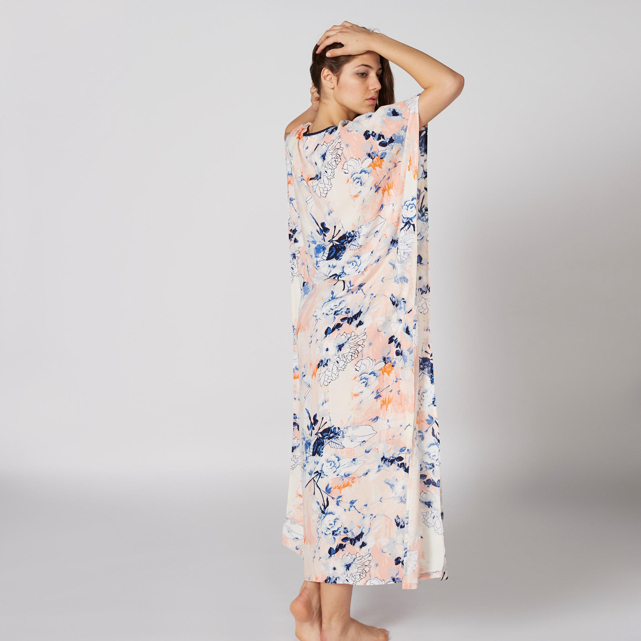 Printed Maxi Sleep Dress with V-Neck-women-clothing-nightwear-nighties-image-2