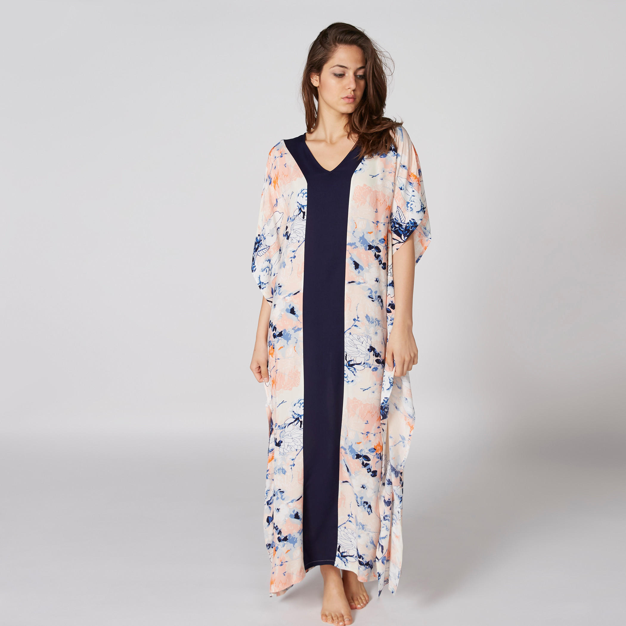 Printed Maxi Sleep Dress with V-Neck-women-clothing-nightwear-nighties-image-4
