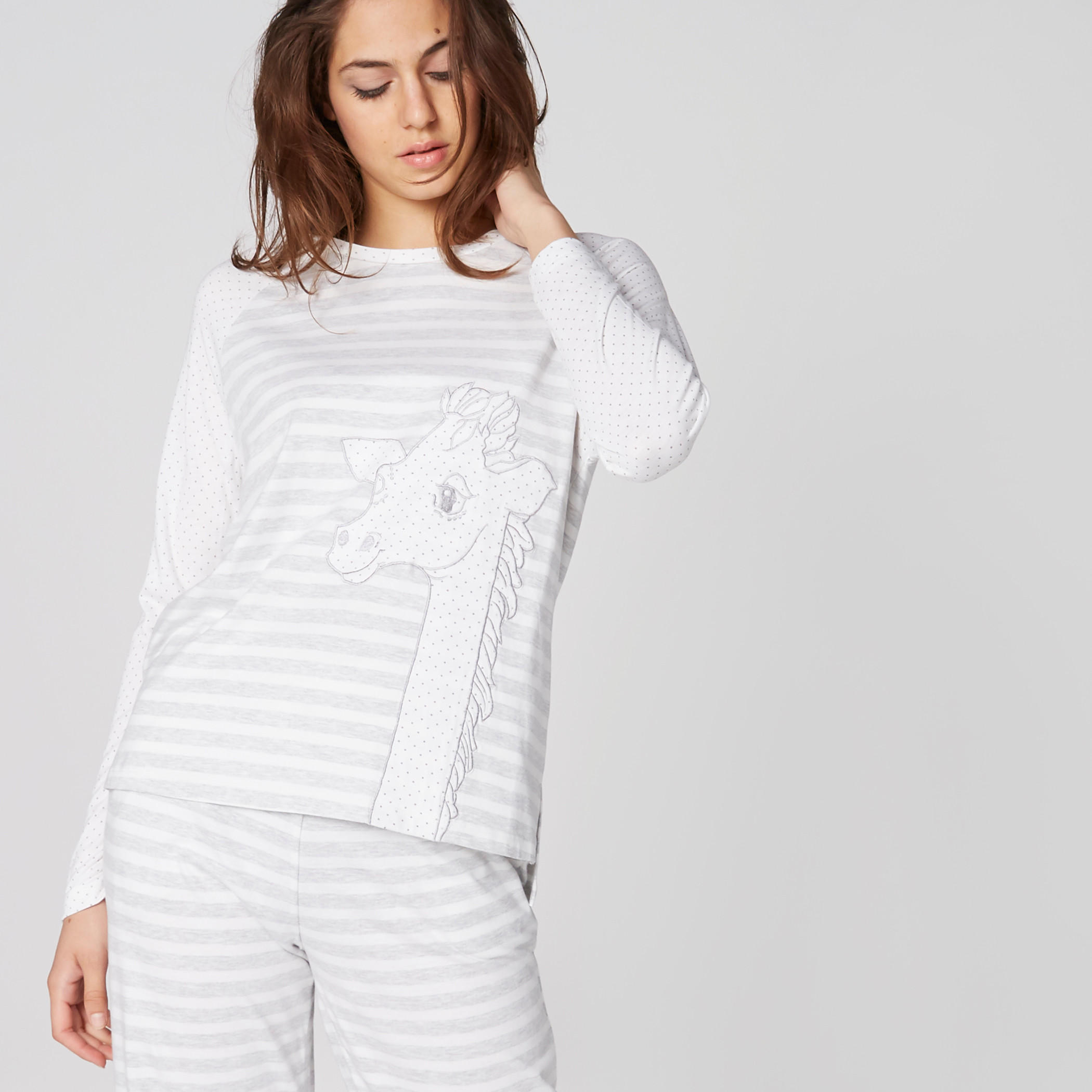 طقم بنطال بيجاما وتيشيرت مقلم بأكمام طويلة-women-clothing-nightwear-pyjamas-longsets-image-3
