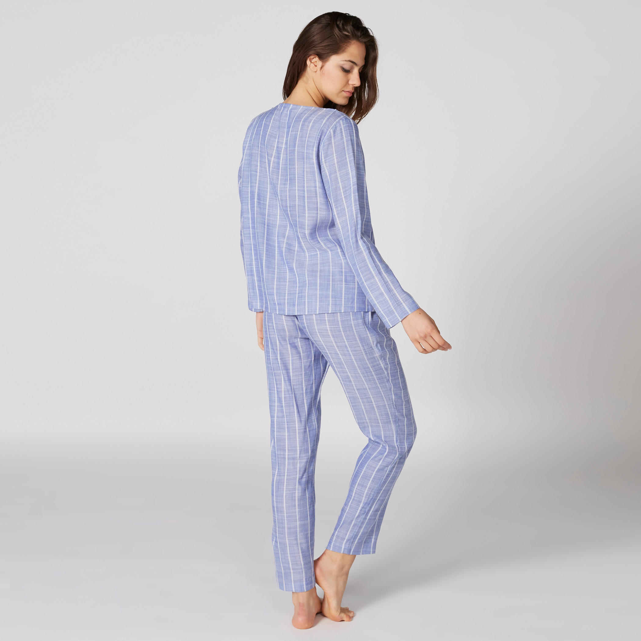 Striped Top and Pyjama Set-women-clothing-nightwear-pyjamas-longsets-image-1