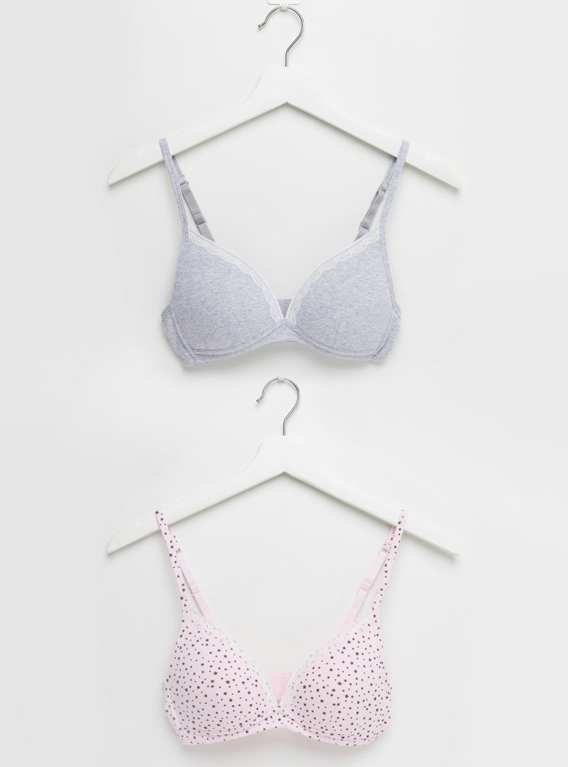 صدريّة مبطّنة بمشبك إغلاق ناعم - طقم من قطعتين متنوعتين-women-clothing-lingerie-bras-image-1