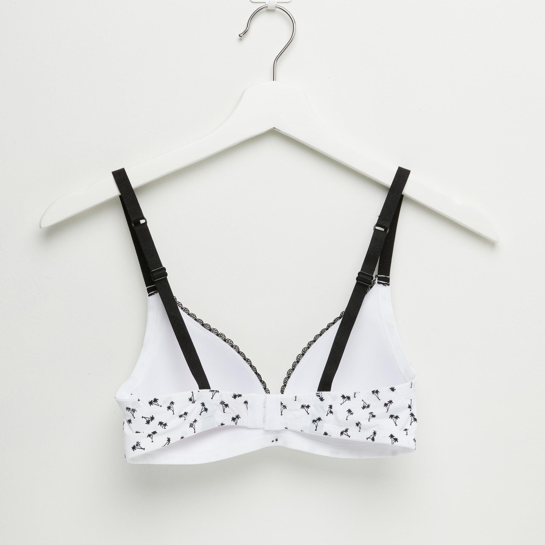 صدريّة تيشيرت مبطّنة بتفاصيل دانتيل ومشبك إغلاق ناعم - طقم من قطعتين-women-clothing-lingerie-bras-image-3