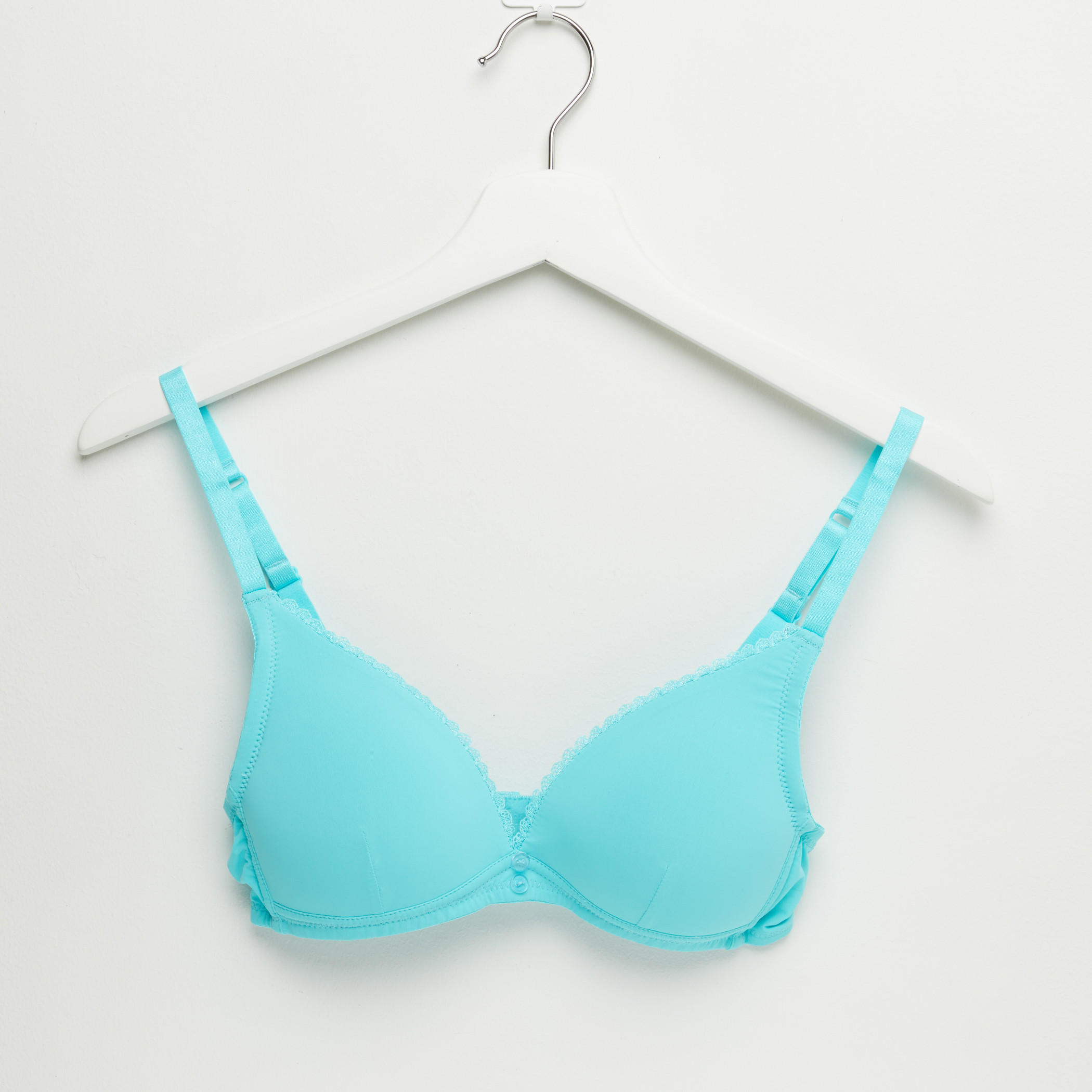 صدريّة تيشيرت مبطّنة بتفاصيل دانتيل ومشبك إغلاق ناعم - طقم من قطعتين-women-clothing-lingerie-bras-image-4