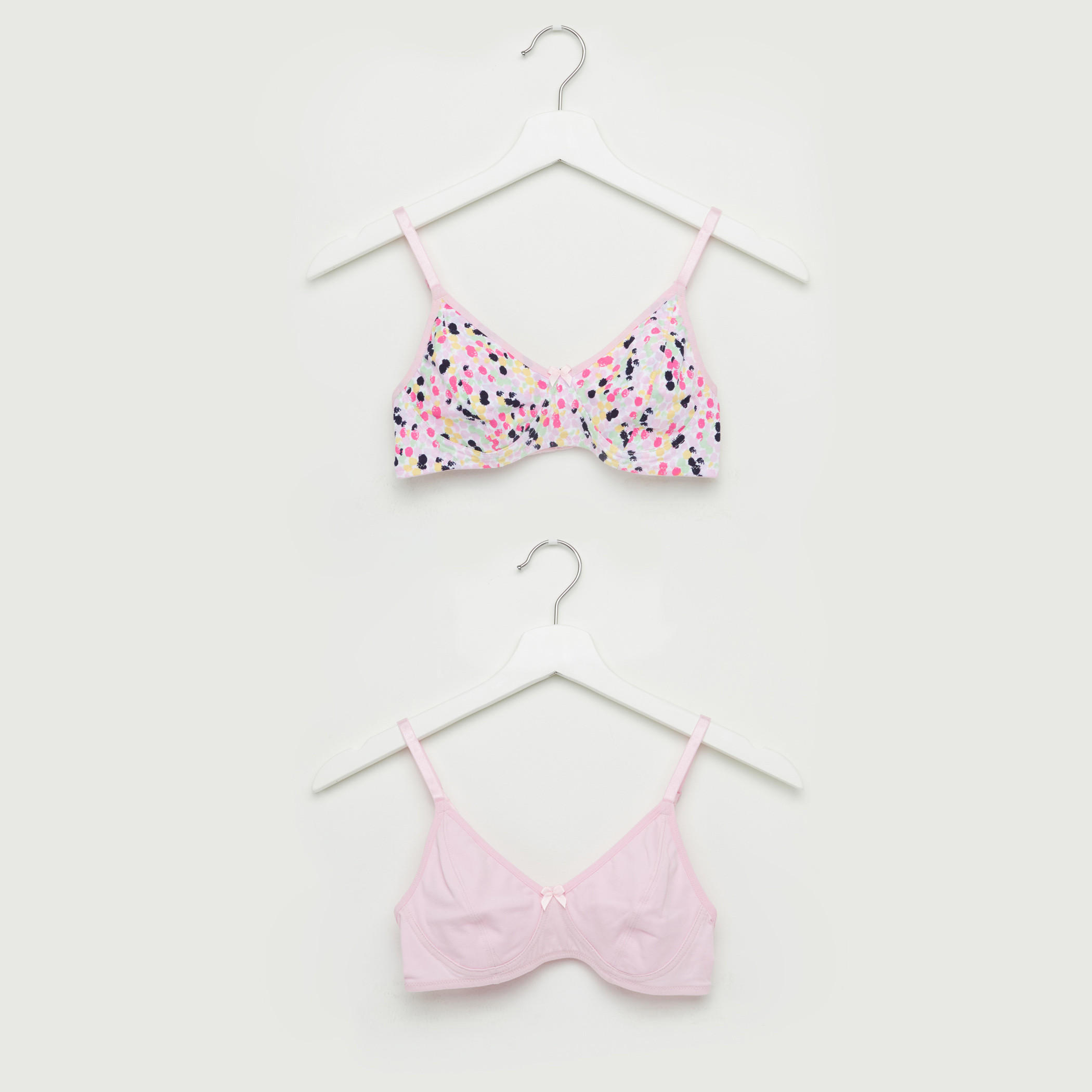 طقم صدريات تيشيرت وحمالات قابلة للضبط - قطعتين-women-clothing-lingerie-bras-image-1
