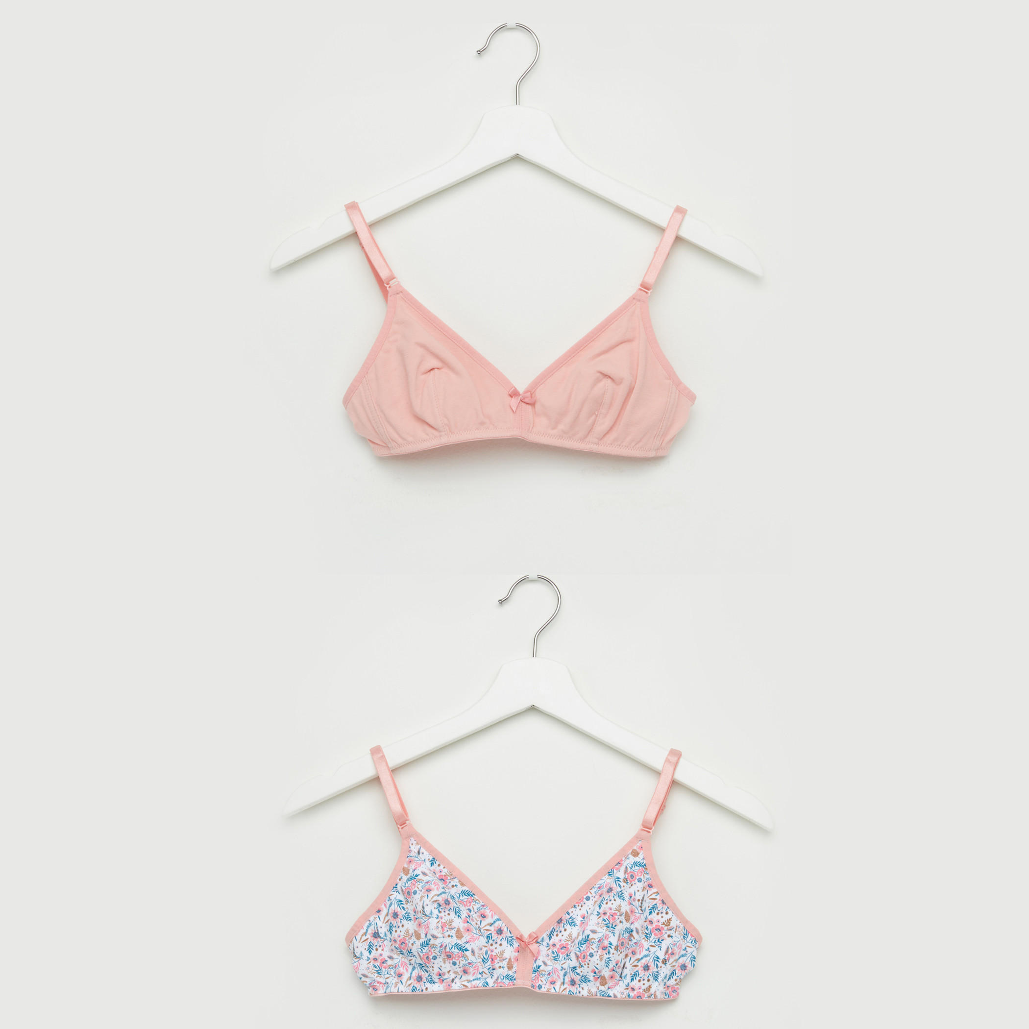 صدريّة بمشبك إغلاق ناعم وحمالات قابلة للتعديل - طقم من قطعتين متنوعتين-women-clothing-lingerie-bras-image-1