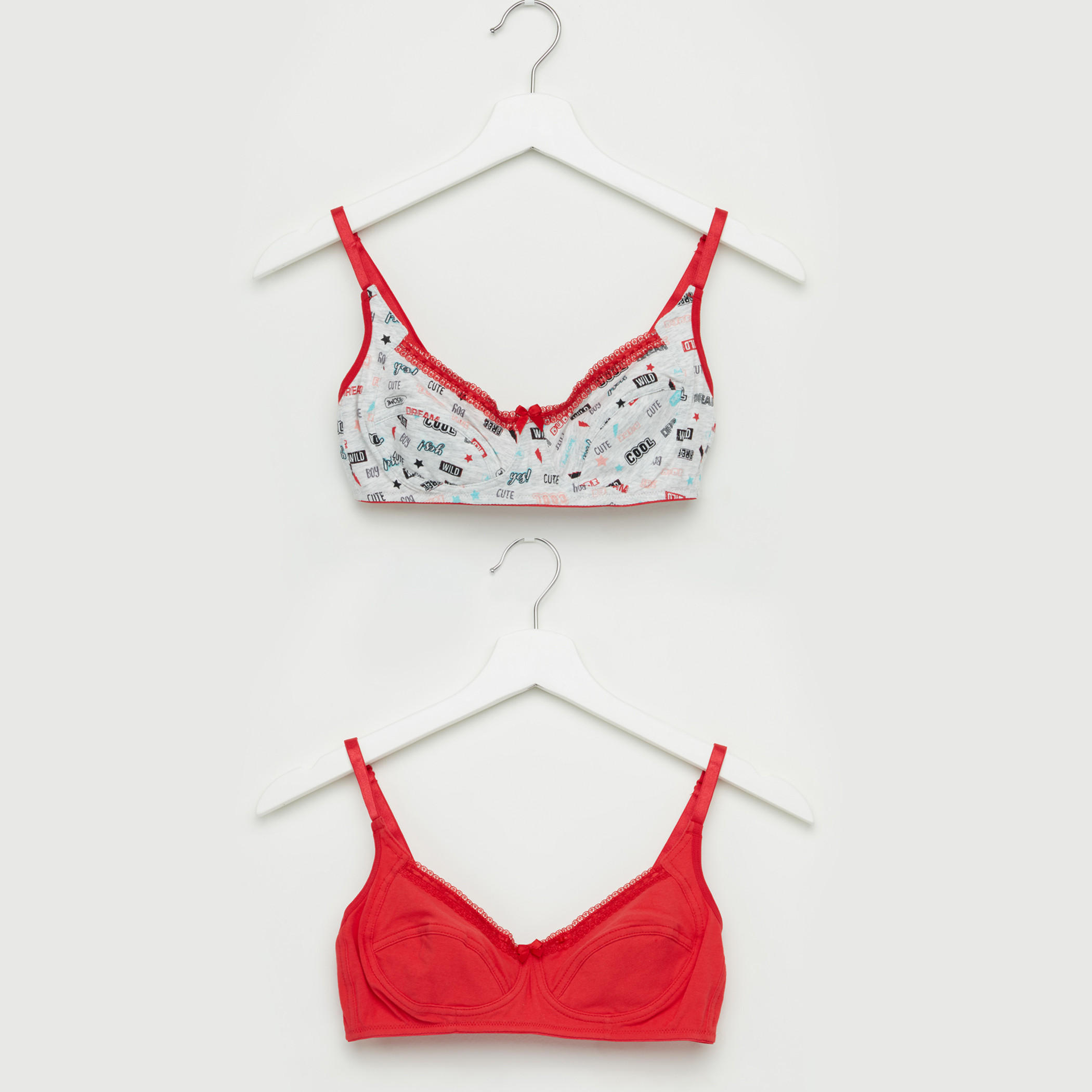 صدريّة بحمّالات قابلة للتعديل وتفاصيل دانتيل - طقم من قطعتين-women-clothing-lingerie-bras-image-1