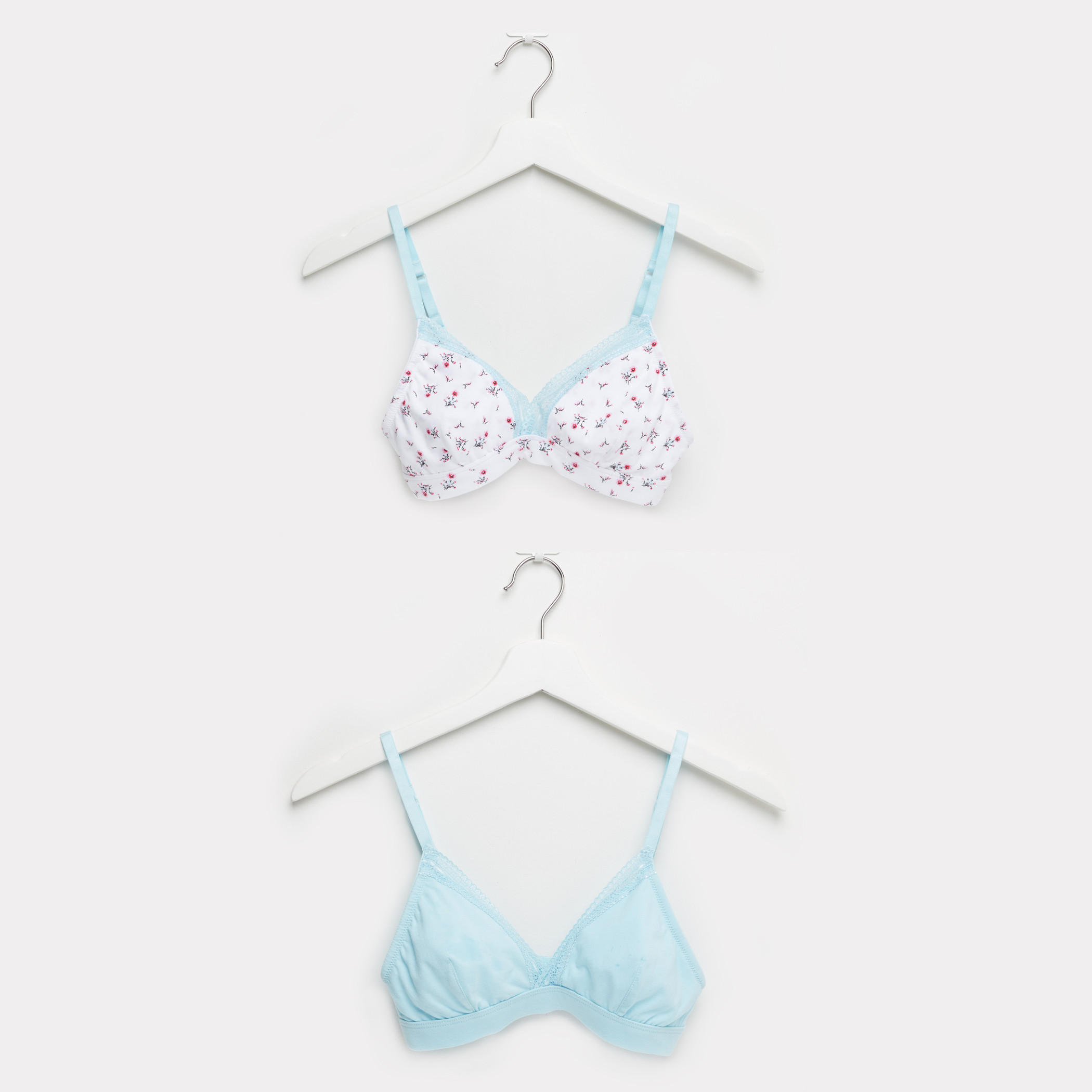 صدريّة بتفاصيل دانتيل ومشبك إغلاق ناعم - طقم من قطعتين-women-clothing-lingerie-bras-image-1
