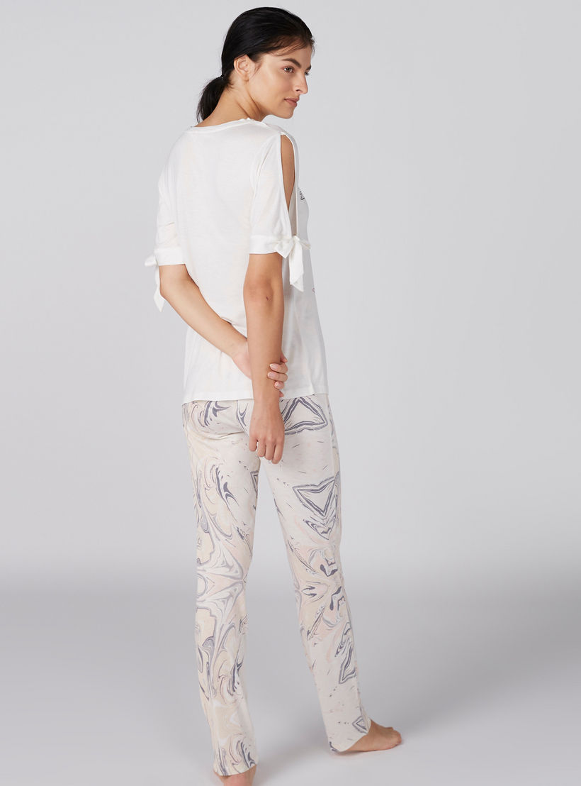 Printed T-Shirt and Pyjama Set-women-clothing-nightwear-pyjamas-longsets-image-2