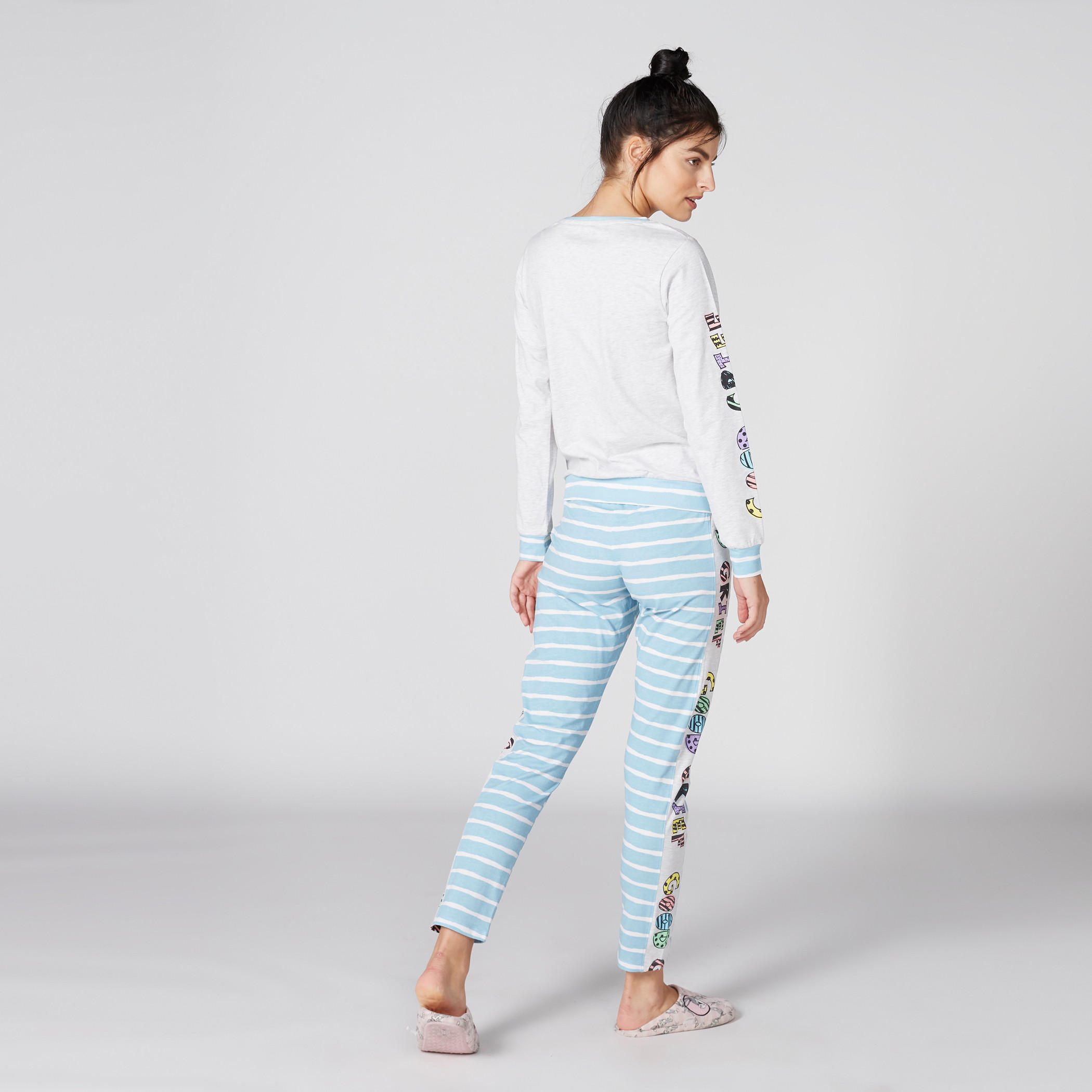 Printed T-Shirt and Pyjama Set-women-clothing-nightwear-pyjamas-longsets-image-3
