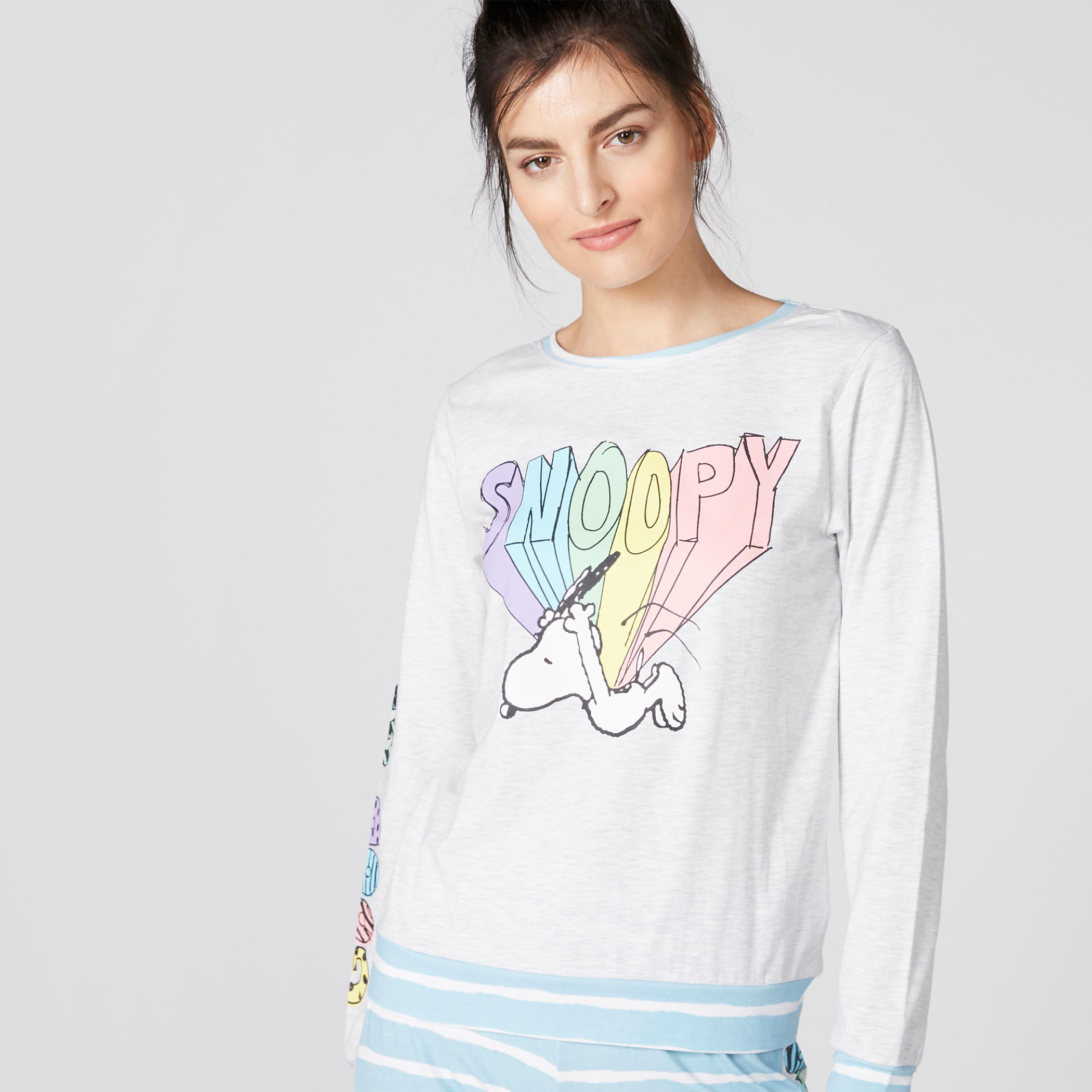 Printed T-Shirt and Pyjama Set-women-clothing-nightwear-pyjamas-longsets-image-5