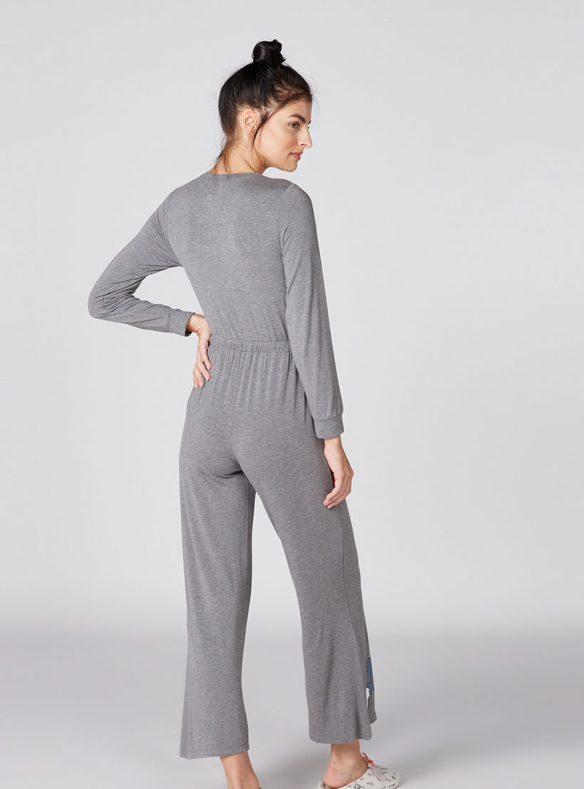 أفرول بأكمام طويلة وأربطة وطبعات توم آند جيري-women-clothing-nightwear-nighties-image-2