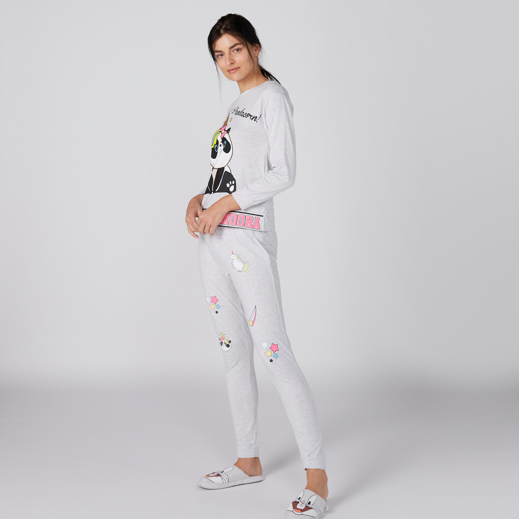 طقم بنطال بيجاما وتيشيرت بأكمام طويلة وطبعات-women-clothing-nightwear-pyjamas-longsets-image-2