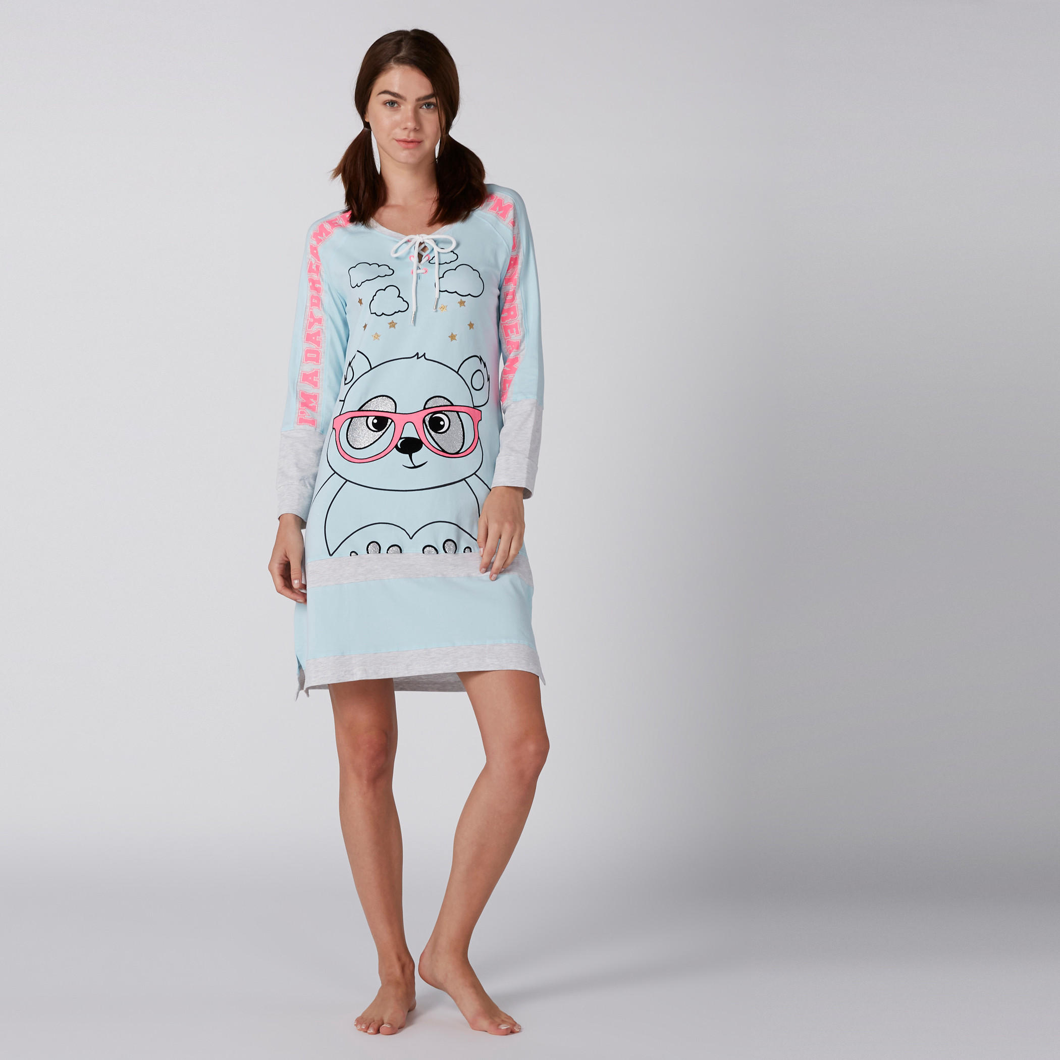 قميص نوم بطبعات وأكمام طويلة وأربطة-women-clothing-nightwear-nighties-image-3