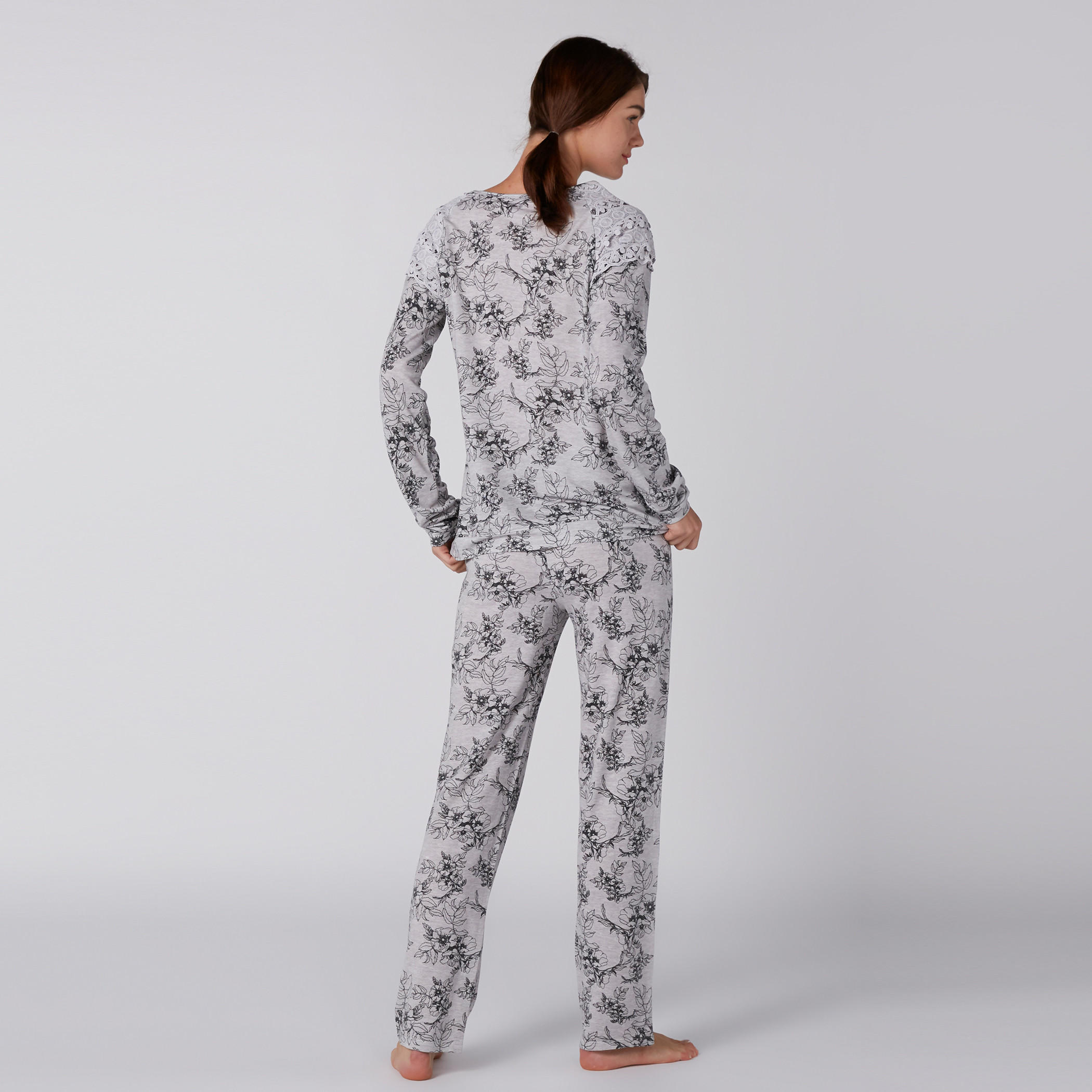 Printed T-Shirt and Pyjama Set-women-clothing-nightwear-pyjamas-longsets-image-3