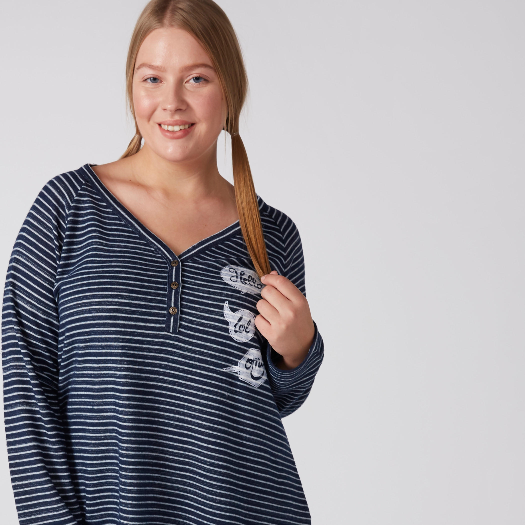 Striped Top and Pyjama Set-women-clothing-nightwear-pyjamas-longsets-image-2