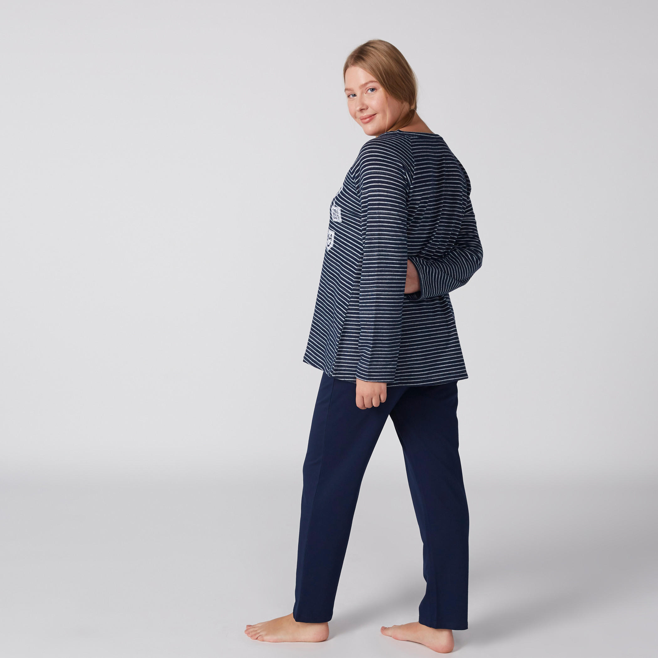 Striped Top and Pyjama Set-women-clothing-nightwear-pyjamas-longsets-image-3