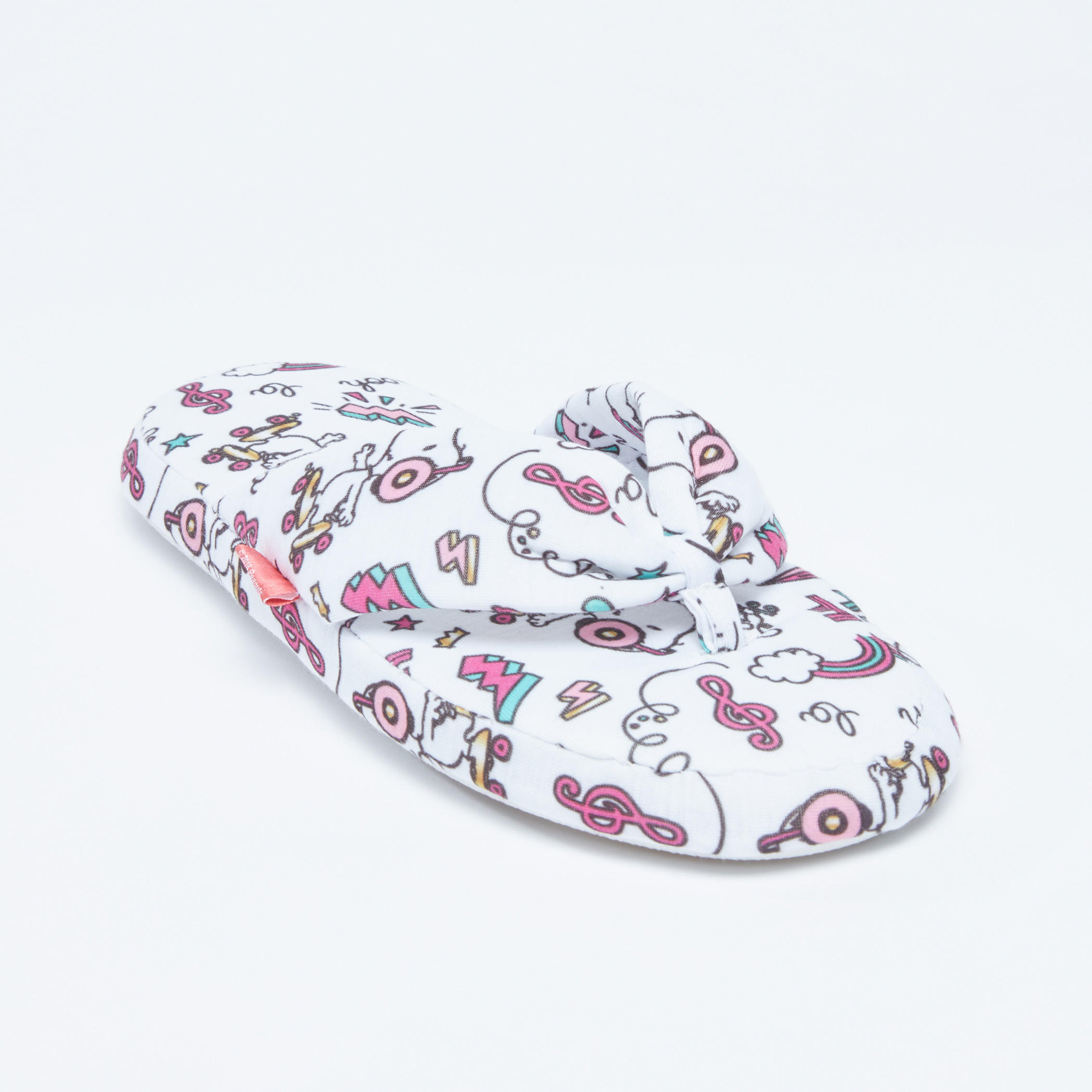 Printed Flip Flops with Broad Straps-women-clothing-nightwear-bedroomslippers-image-2
