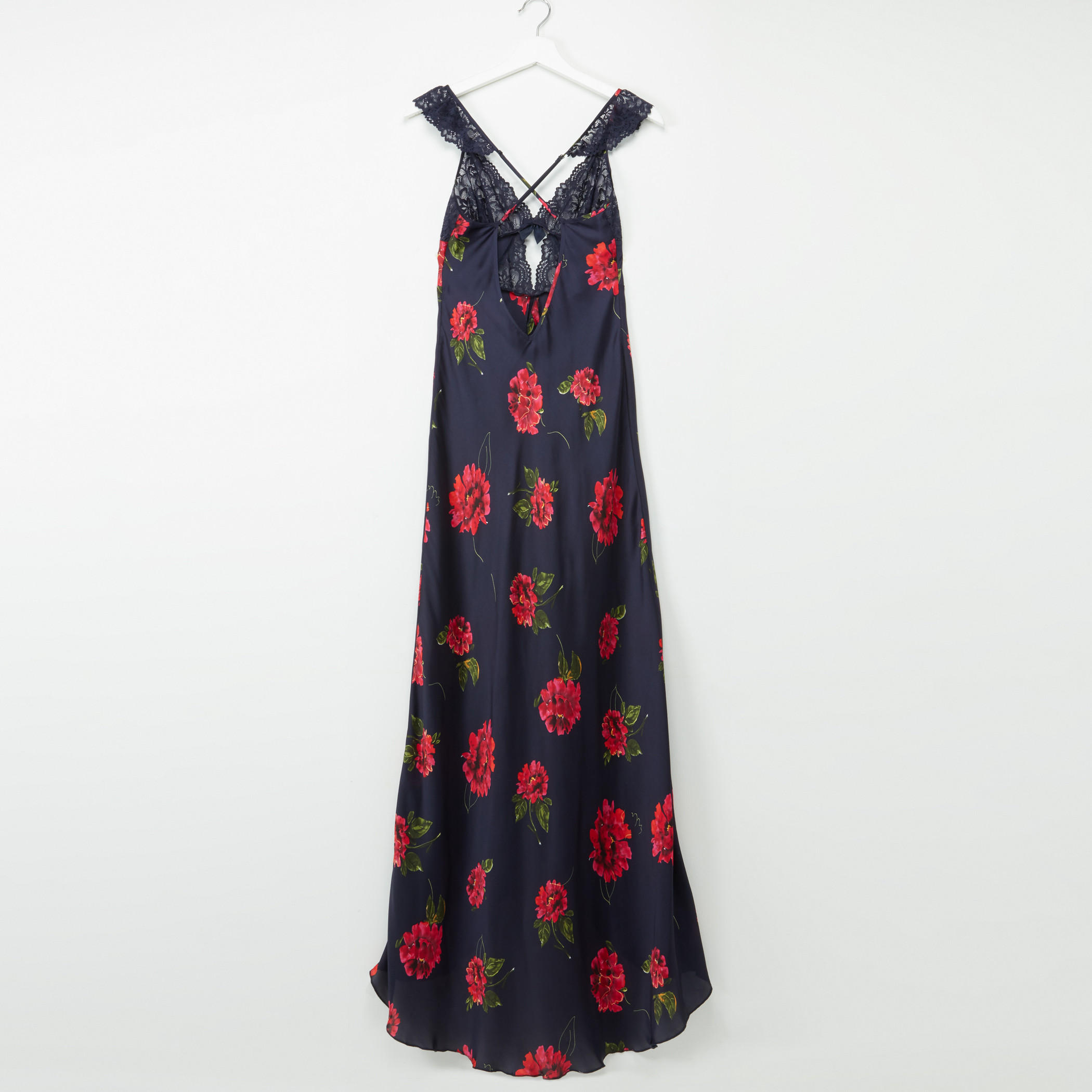 قميص نوم دون أكمام بفيونكة وتفاصيل دانتيل وطبعات-women-clothing-nightwear-nighties-image-2