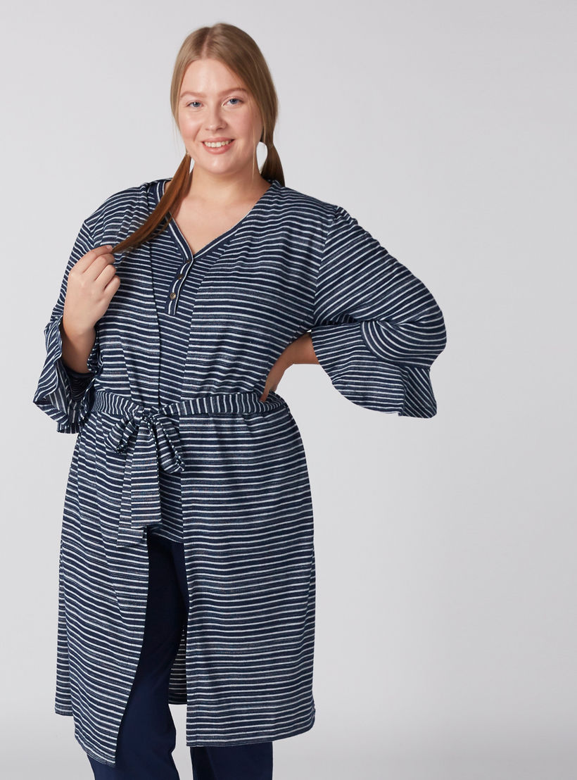 روب مقلّم بأكمام طويلة-women-clothing-nightwear-robes-image-4