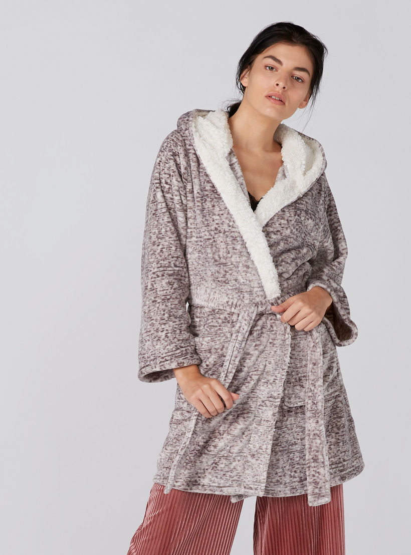 روب بأكمام طويلة ورباط وطبعات وقبعة-women-clothing-nightwear-robes-image-3