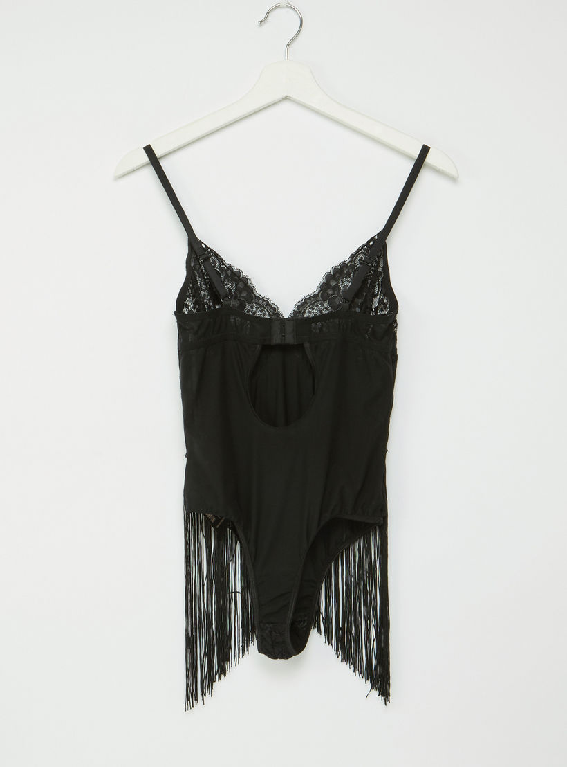 تيدي بحمّالات رفيعة وتفاصيل دانتيل وشراشيب-women-clothing-lingerie-shapewear-image-2