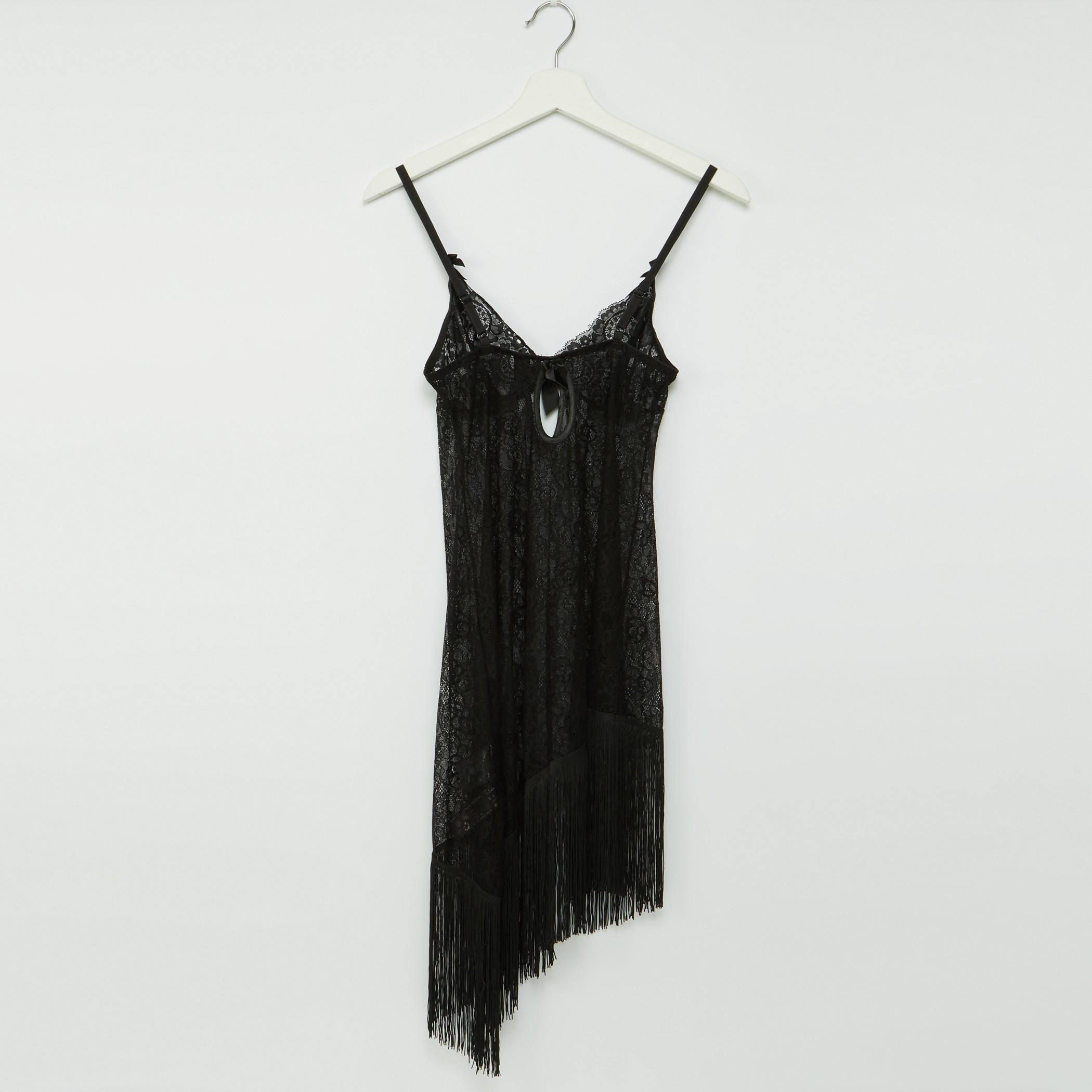 قميص نوم متوسط الطول بحمّالات رفيعة وتفاصيل دانتيل-women-clothing-nightwear-nighties-image-2