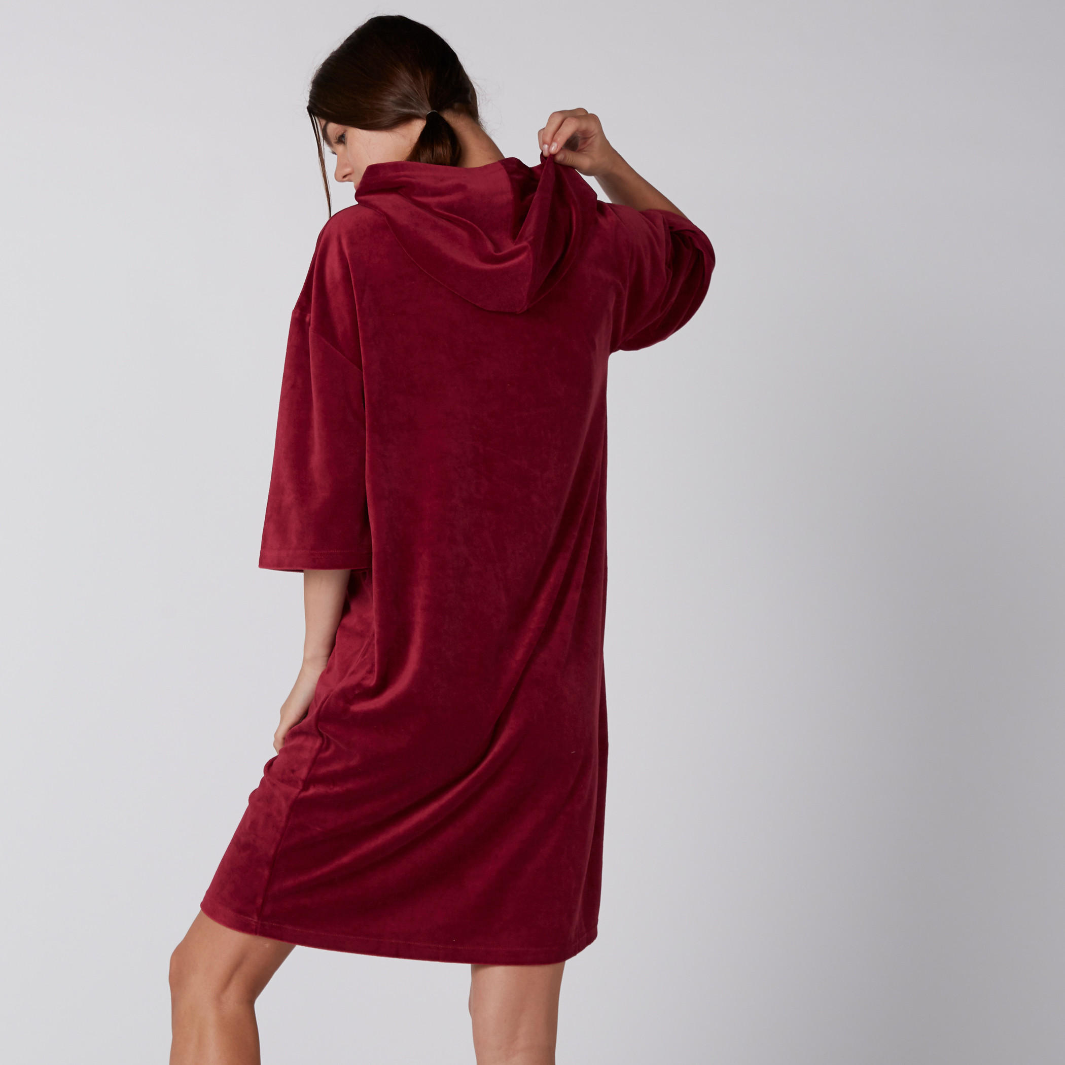 قميص نوم بقبعة متصلة وأكمام 3/4-women-clothing-nightwear-nighties-image-2