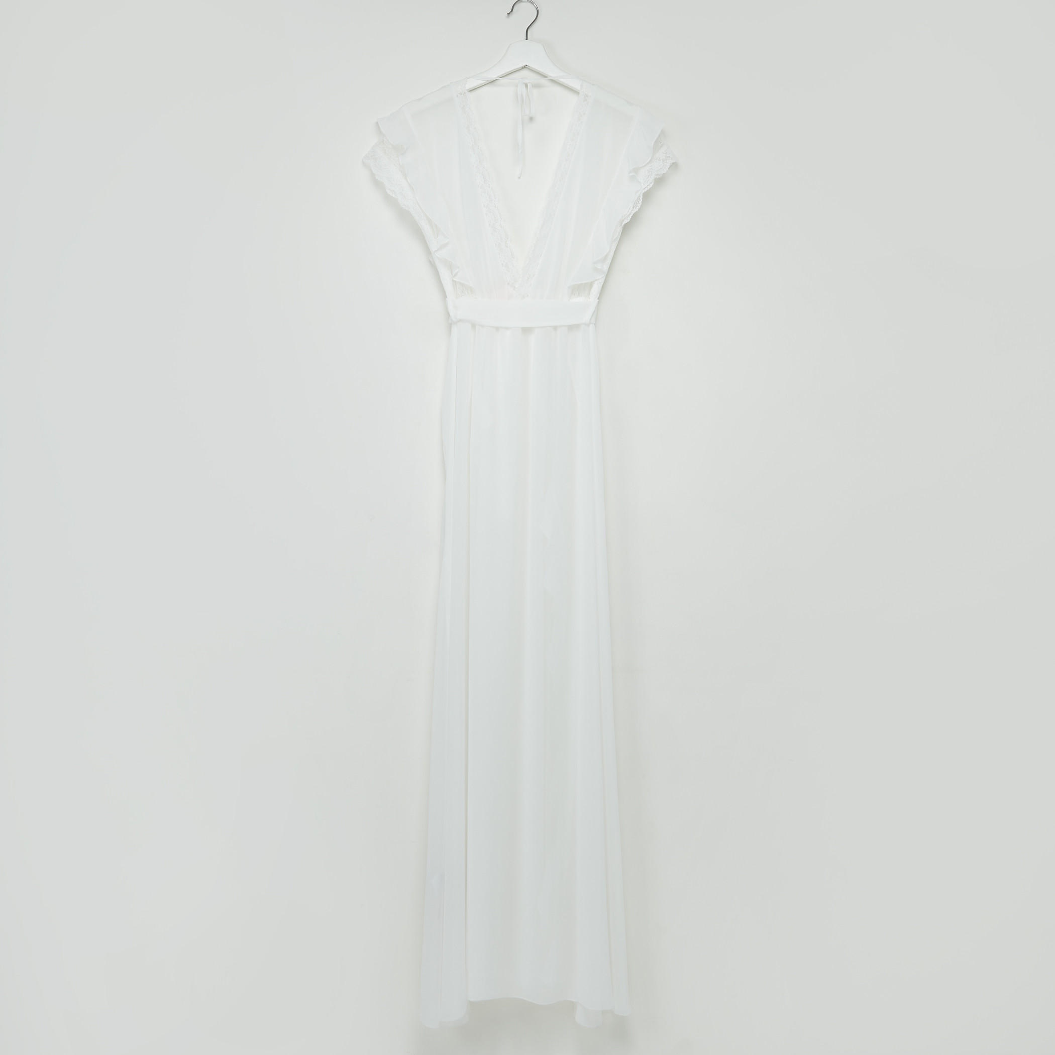 قميص نوم بياقة V وتفاصيل دانتيل مع ثونج-women-clothing-nightwear-nighties-image-2