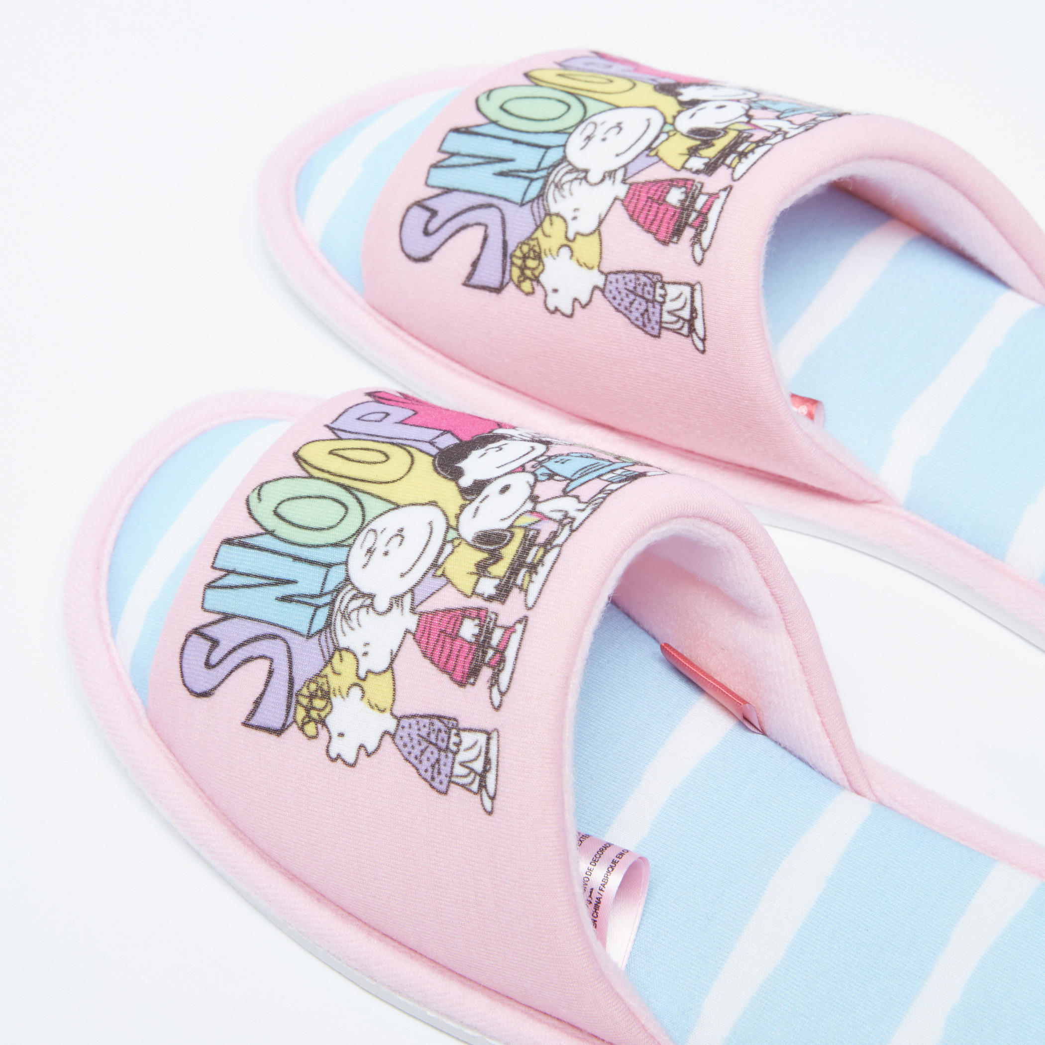 Snoopy Printed Slides with Stripes-women-clothing-nightwear-bedroomslippers-image-3