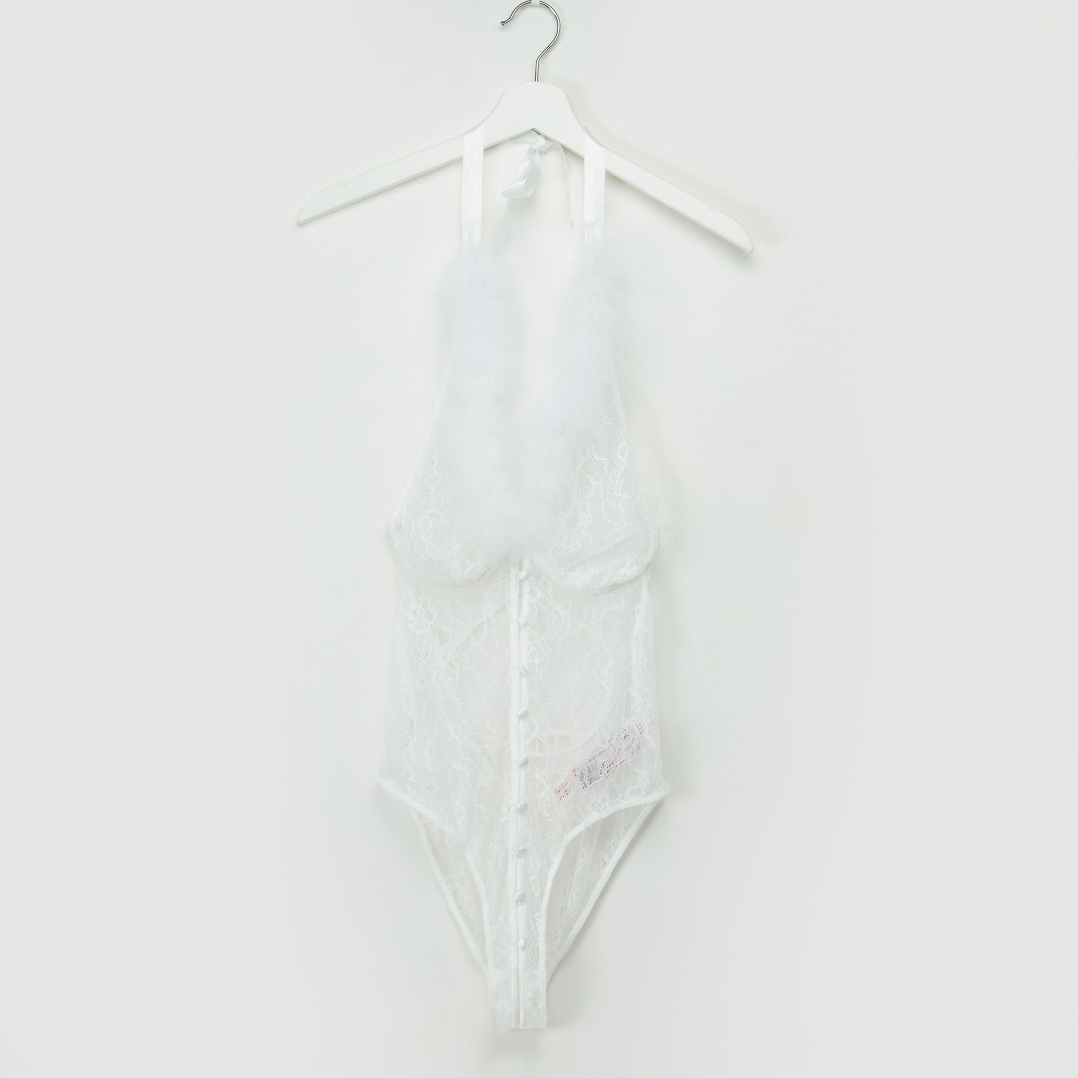 مونوكيني بتفاصيل دانتيل وقطيفة وأربطة-women-clothing-lingerie-babydollsandbodysuits-image-1