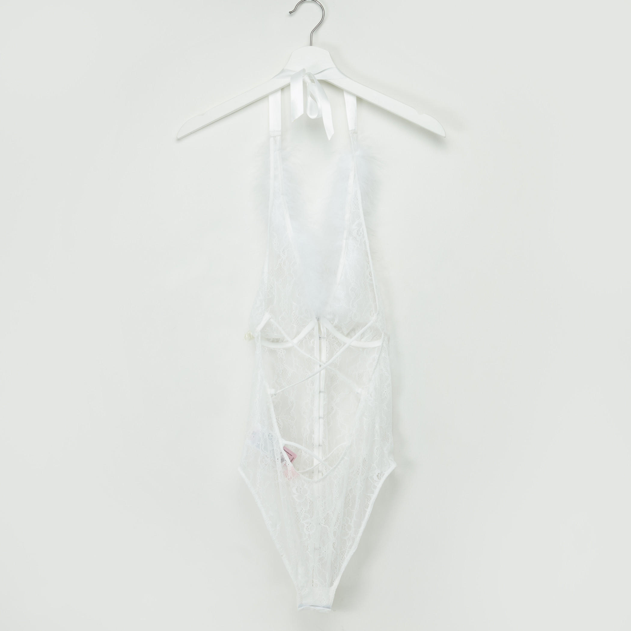 مونوكيني بتفاصيل دانتيل وقطيفة وأربطة-women-clothing-lingerie-babydollsandbodysuits-image-2