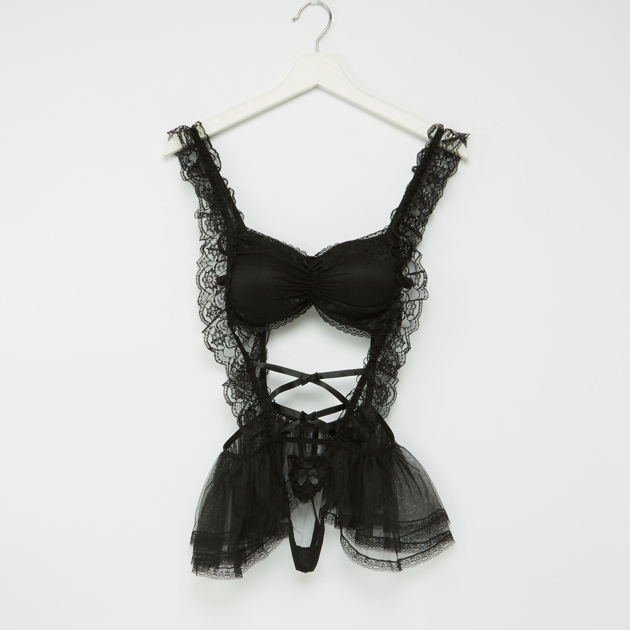 تيدي بأربطة وتفاصيل دانتيل-women-clothing-lingerie-babydollsandbodysuits-image-1